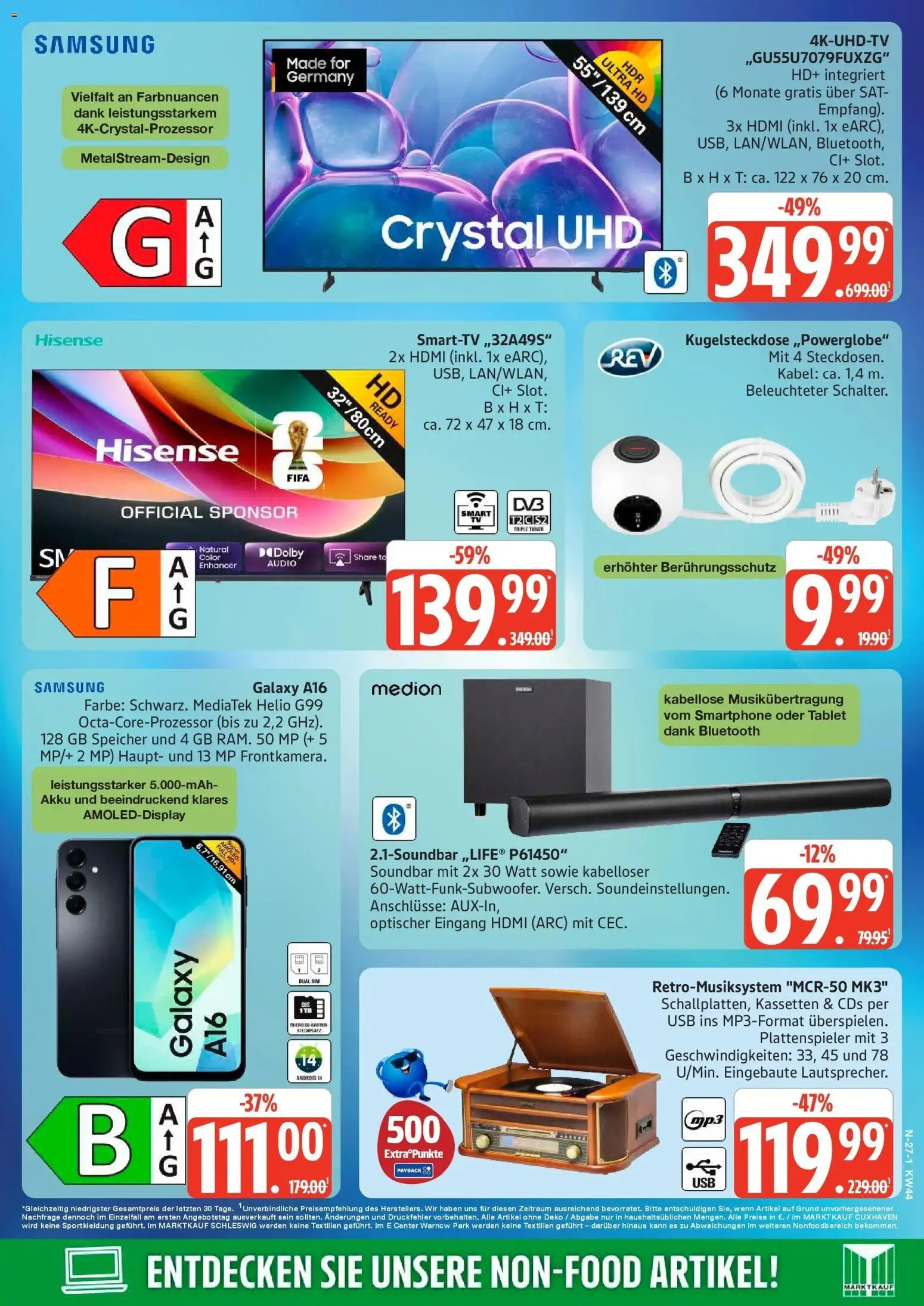 Edeka Prospekt Schleswig (ab 26.10.2026) » Angebote Online | Seite: 27 | Produkte: Kabel, Hisense, Samsung, Tablet