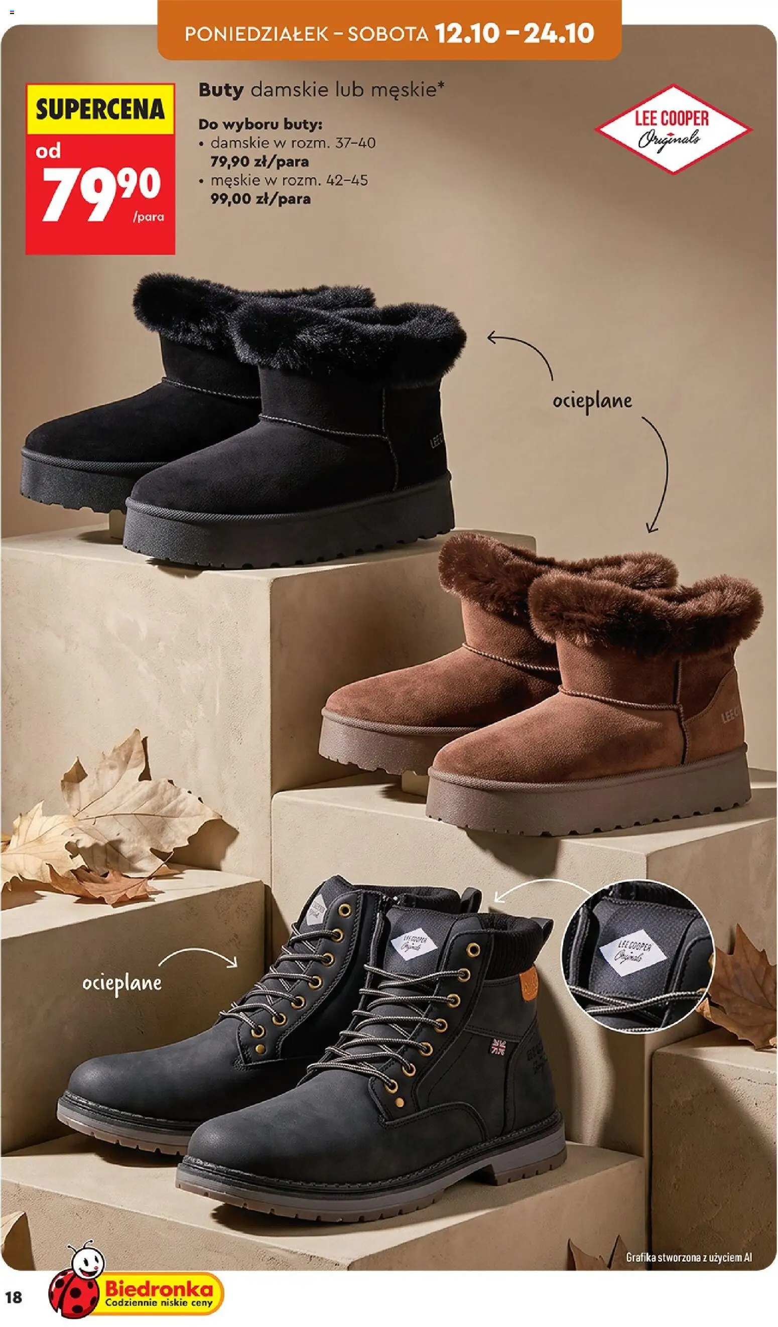 Biedronka gazetka - Hity i inspiracje od 10.10.2026 | Strona: 18 | Produkty: Buty, Lee Cooper, Buty damskie