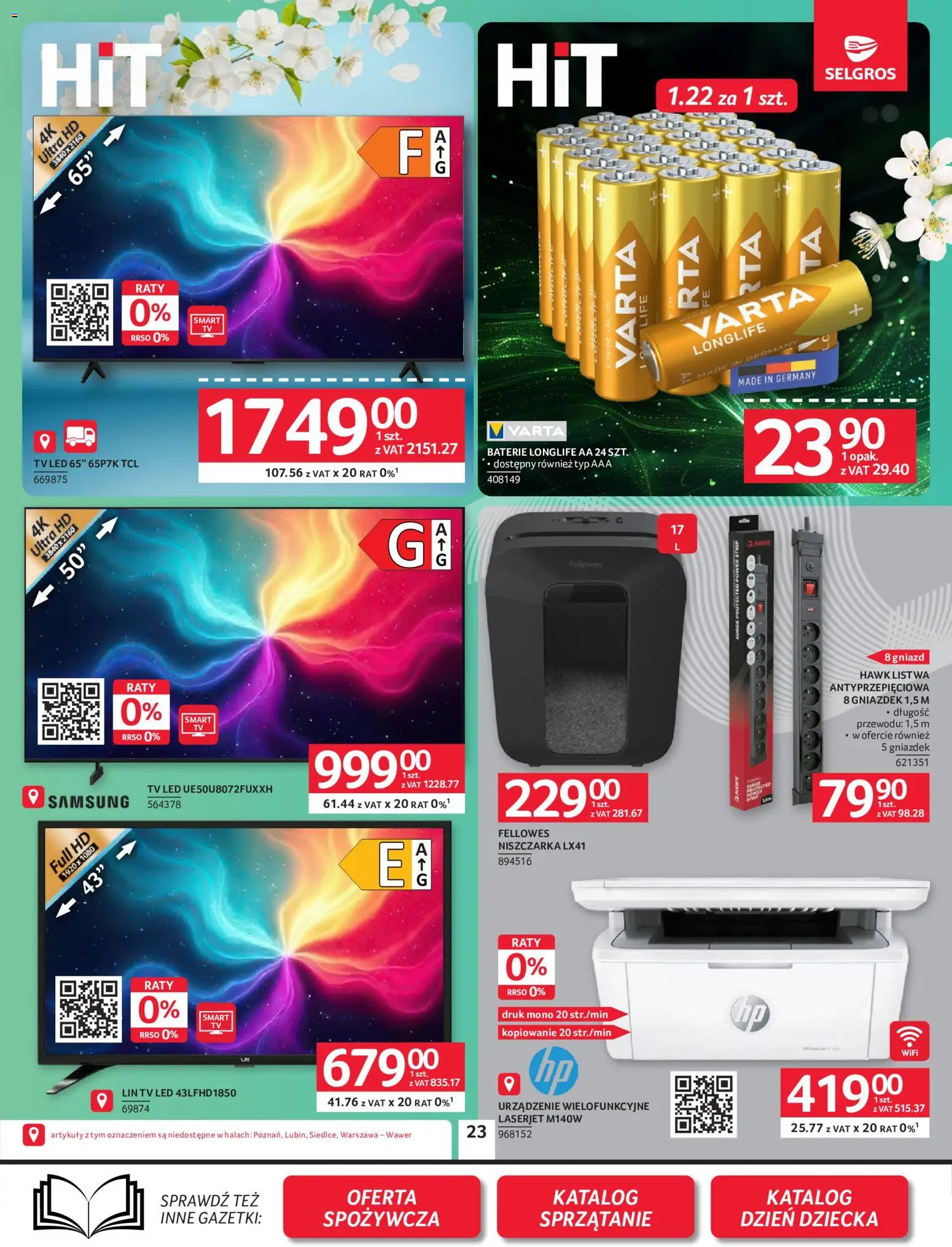 Selgros cash&carry gazetka - Oferta przemysłowa od 21.05.2026 | Strona: 25 | Produkty: Niszczarka, Baterie