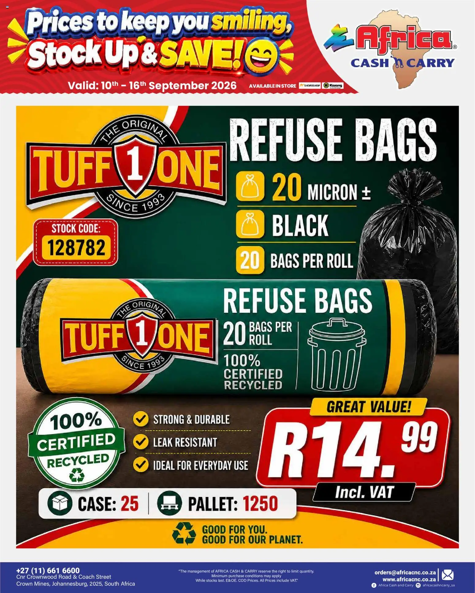 New Africa Cash & Carry catalogue – valid from 10/09/2026 | Page: 55 | Products: Case, Refuse bags, Stock
