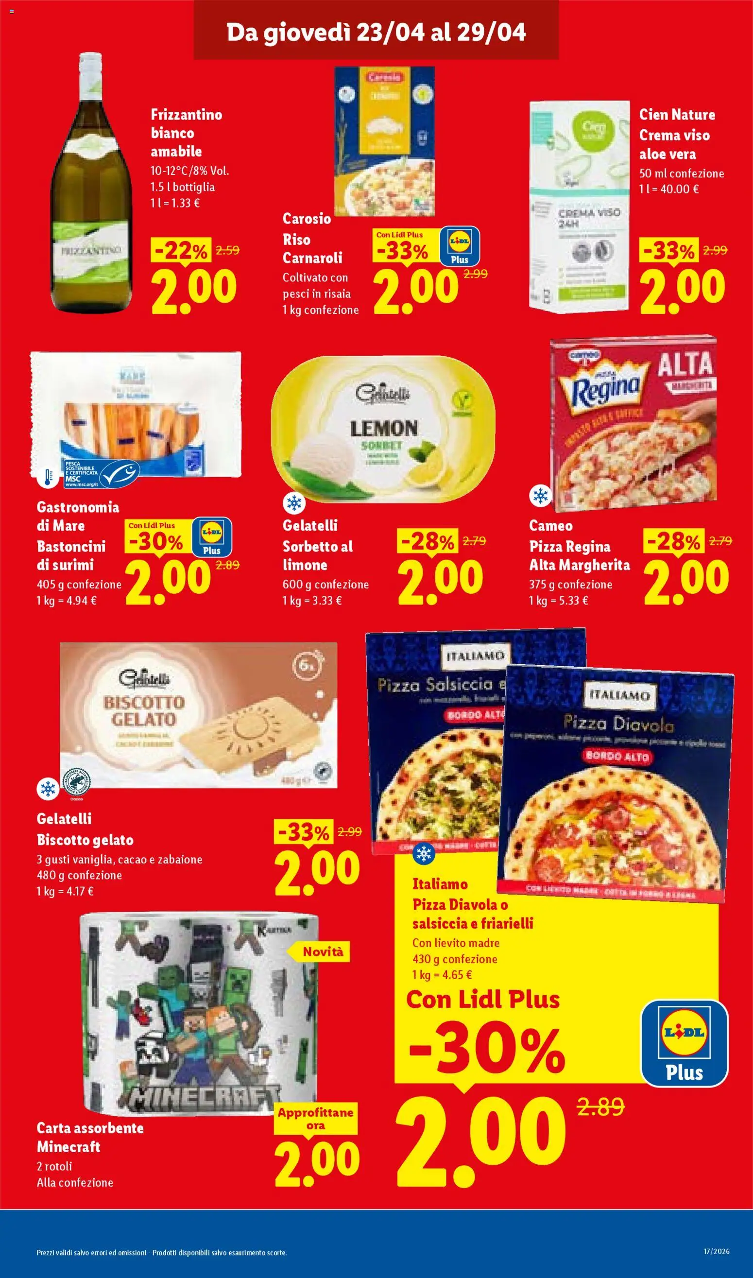 Volantino Lidl del 23.04.2026 | Pagina: 15 | Prodotti: Riso Carnaroli, Crema viso, Limone, Pesca