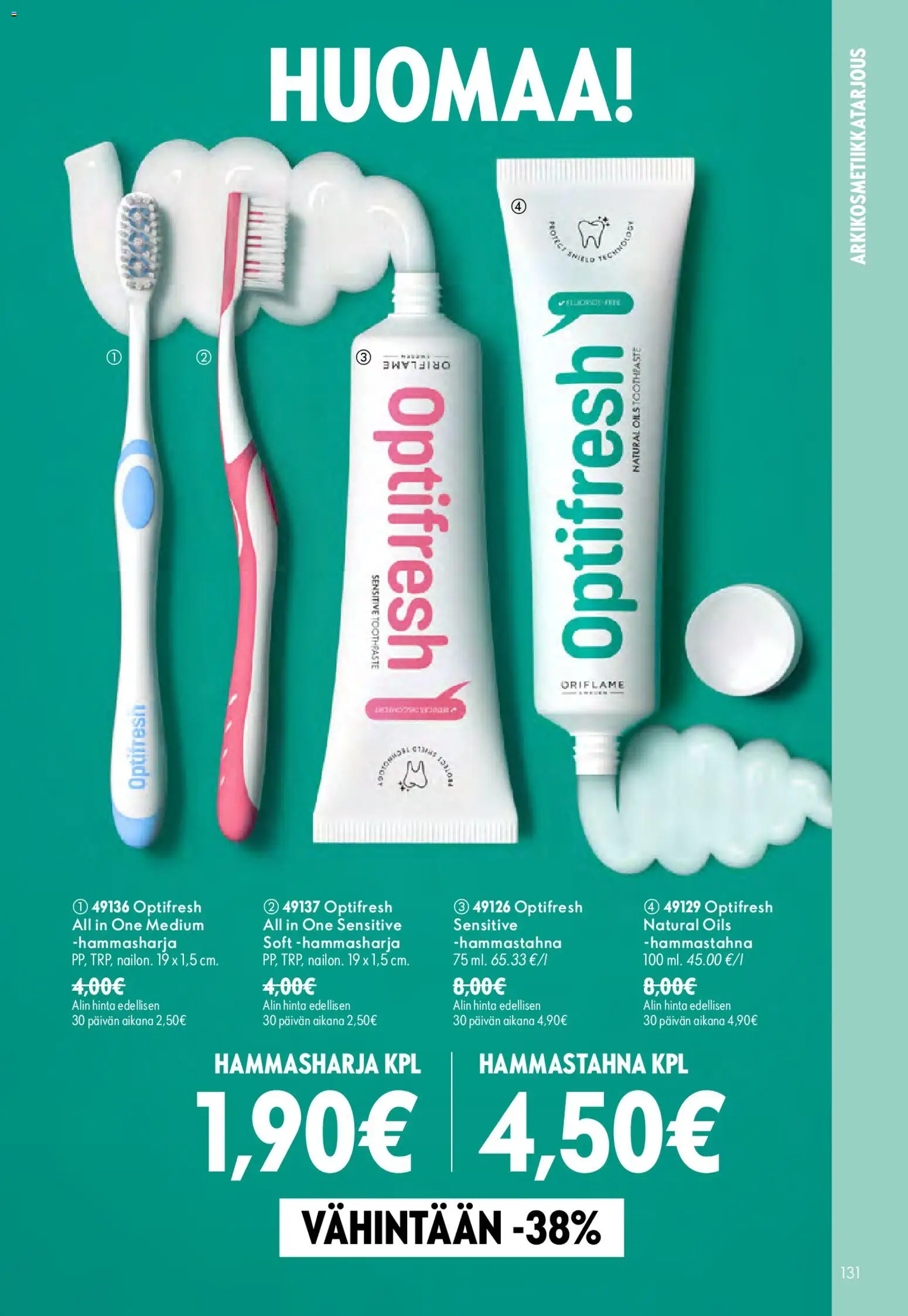Oriflame tarjoukset – voimassa 26/08/2026 alkaen | Sivu: 131 | Tuotteet: Hammastahna, Hammasharja