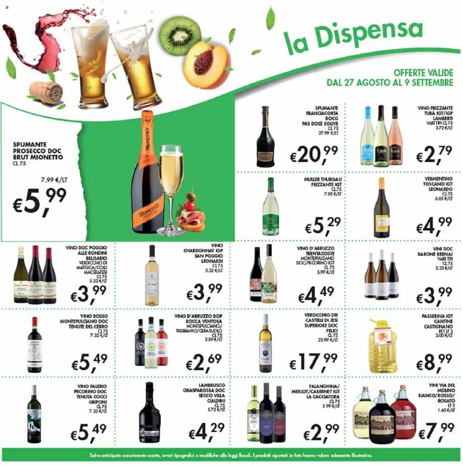 Volantino Coal del 27/08/2026 | Pagina: 13 | Prodotti: Vino, Pecorino, Vino rosso, Mionetto