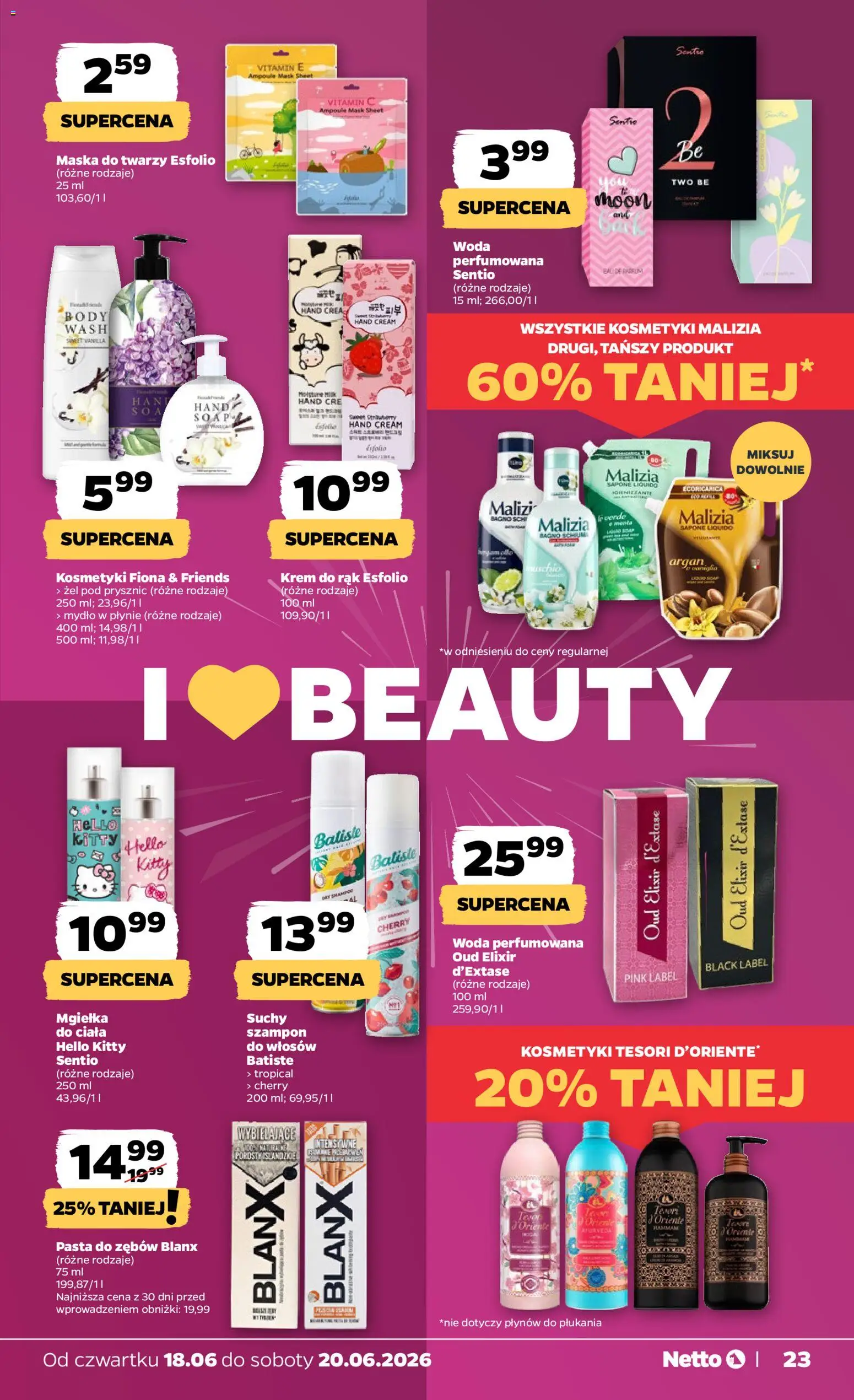Netto gazetka od czwartku spożywcza od 18.06.2026 | Strona: 23 | Produkty: Prysznic, Black Label, Żel pod prysznic, Pasta do zębów