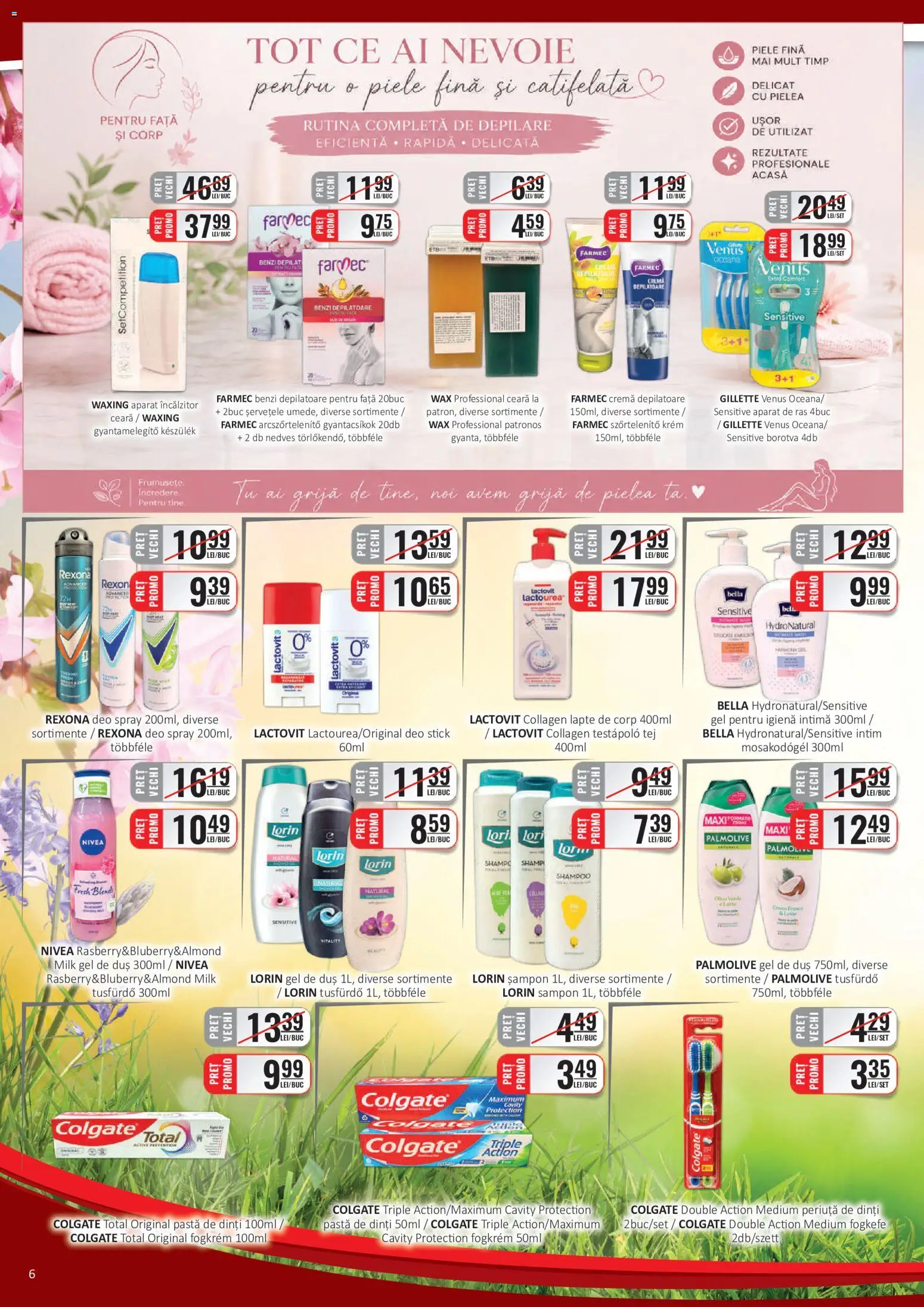 Noul catalog CBA – valabil de la 16.06.2026 | Pagină: 6 | Produse: Lapte de corp, Pastă de dinți, Periuță de dinți, Benzi depilatoare