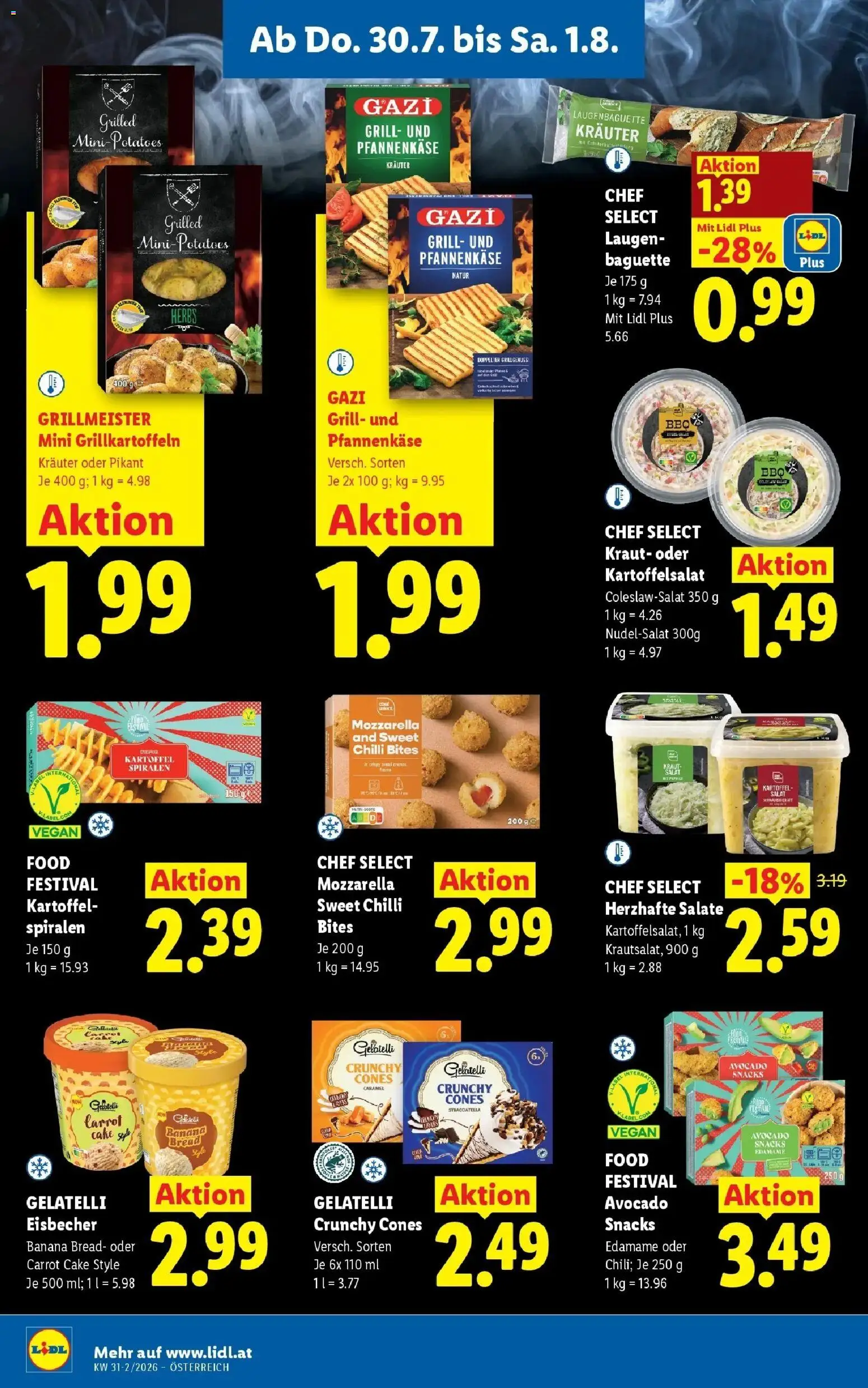 Lidl Flugblatt - Fohnsdorf, Neunkirchen, Graz gültig ab 30.07.2026 | Seite: 12 | Produkte: Salat, Kraut, Baguette, Käse