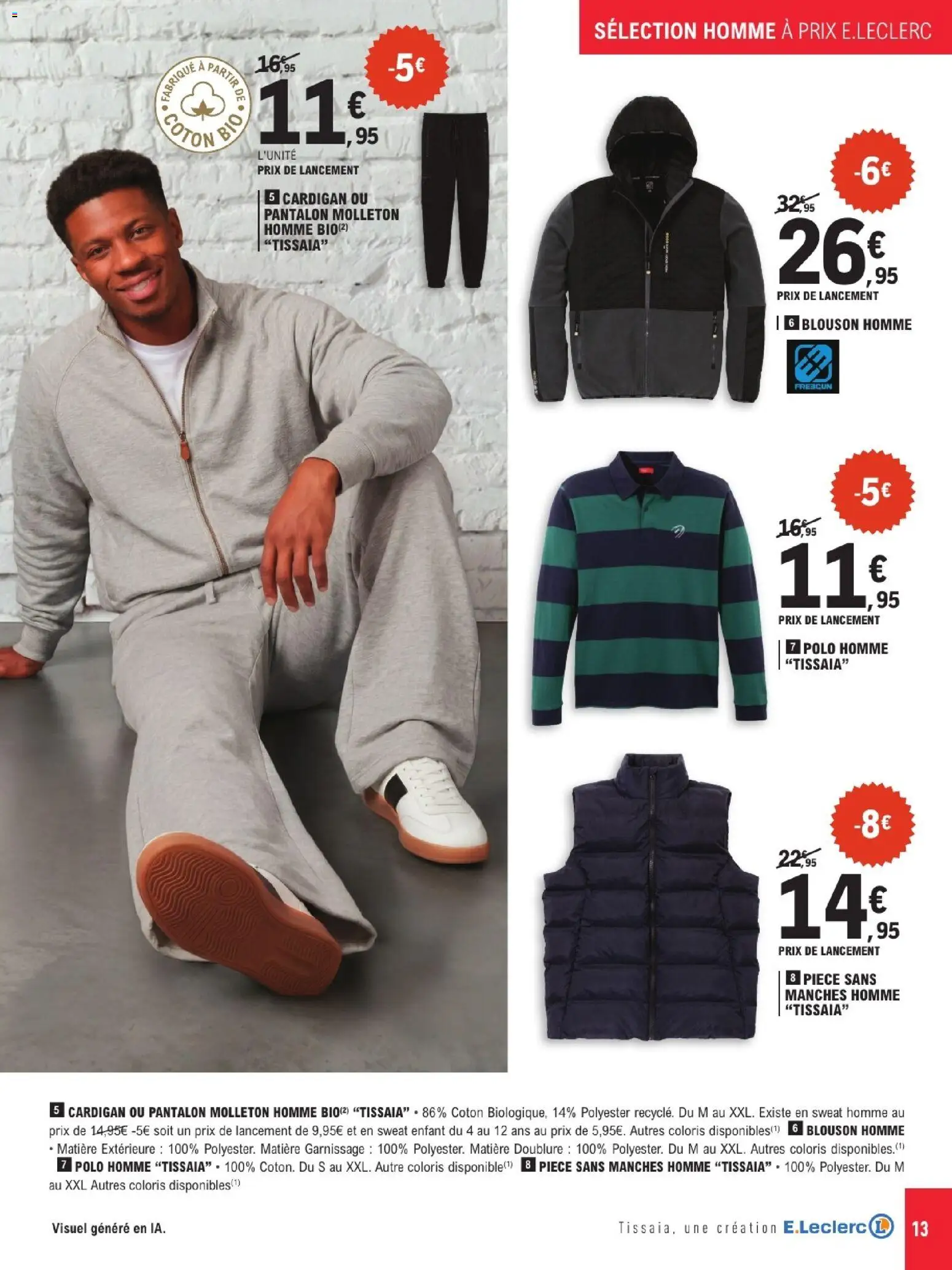 {H1} | Page: 13 | Produits: Pantalon molleton, Coton, Blouson homme, Pantalon