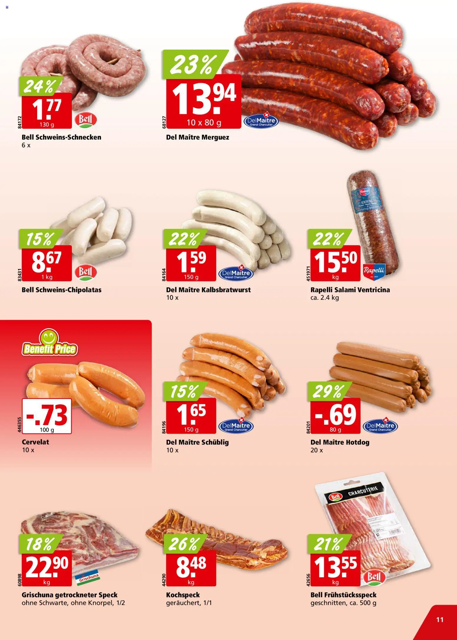 Aligro aktionen Chavannes, Matran, Genf, Sitten – gültig ab 10.08.2026 | Seite: 11 | Produkte: Salami