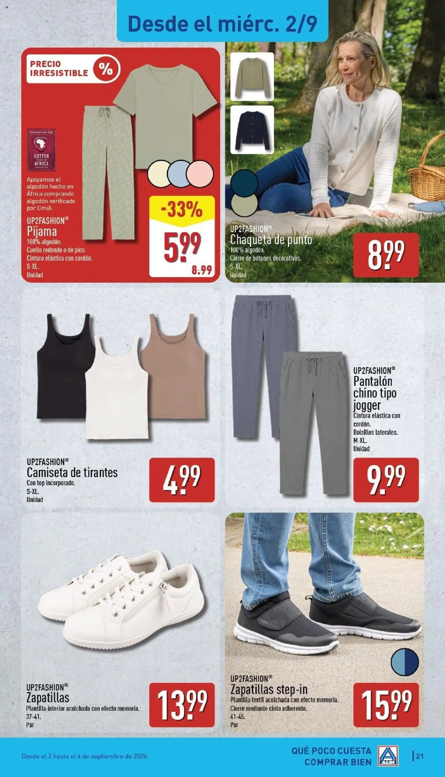 Aldi folleto Canarias │ válido desde el 31/08/2026 | Página: 21 | Productos: Chaqueta, Pijama, Zapatillas, Algodón