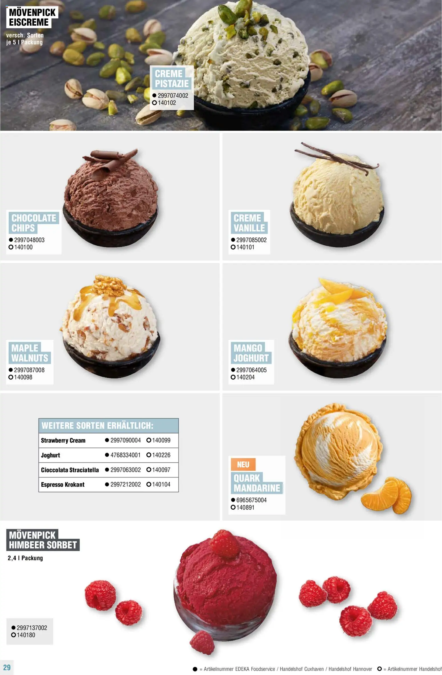 Handelshof Eiskonzept 2026 – gültig ab 01.01.2026 | Seite: 29 | Produkte: Joghurt, Eiscreme, Creme, Chips