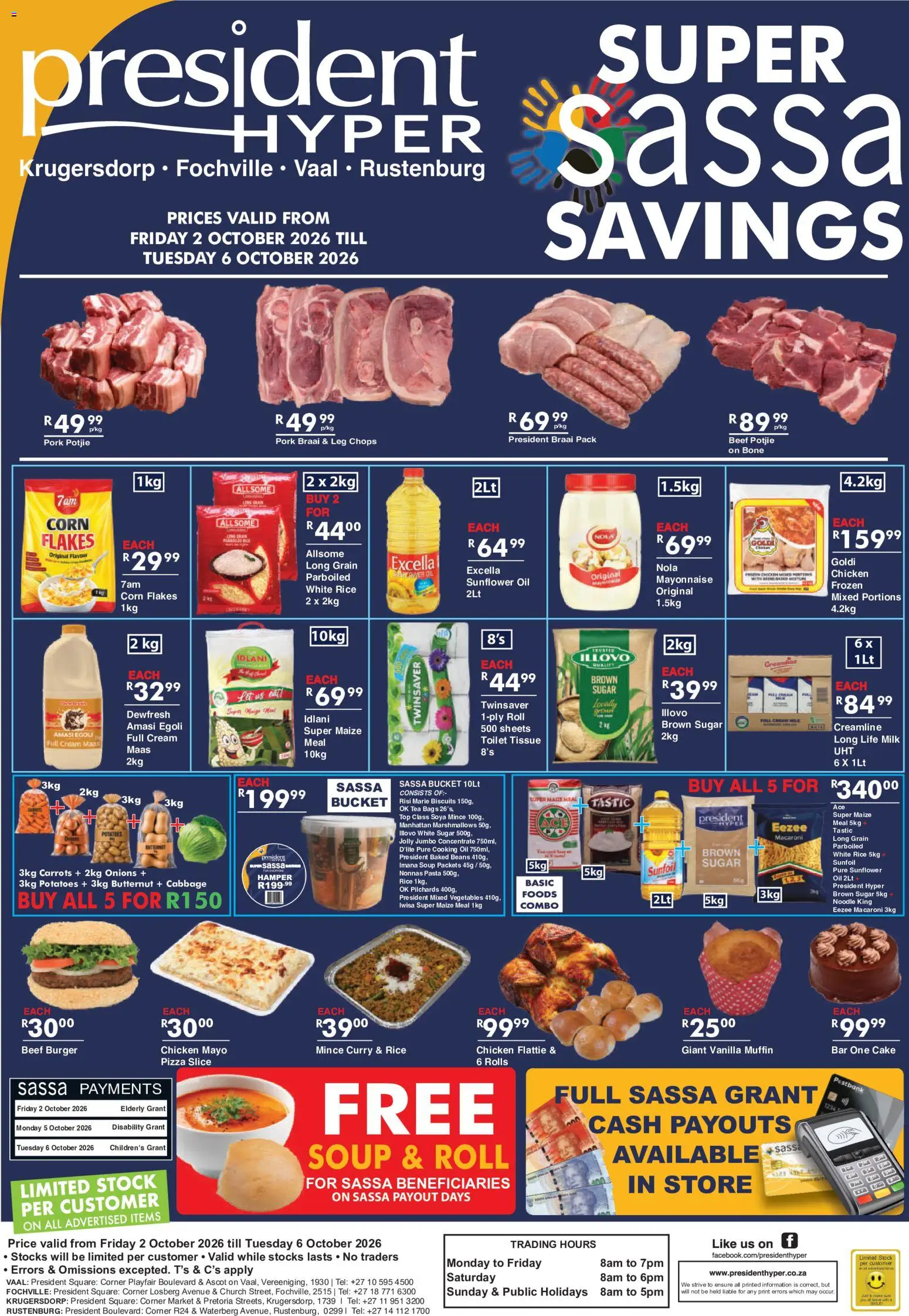 New President Hyper catalogue – valid from 02/10/2026 | Page: 1 | Products: Vanilla, Corn flakes, Cream, Sugar