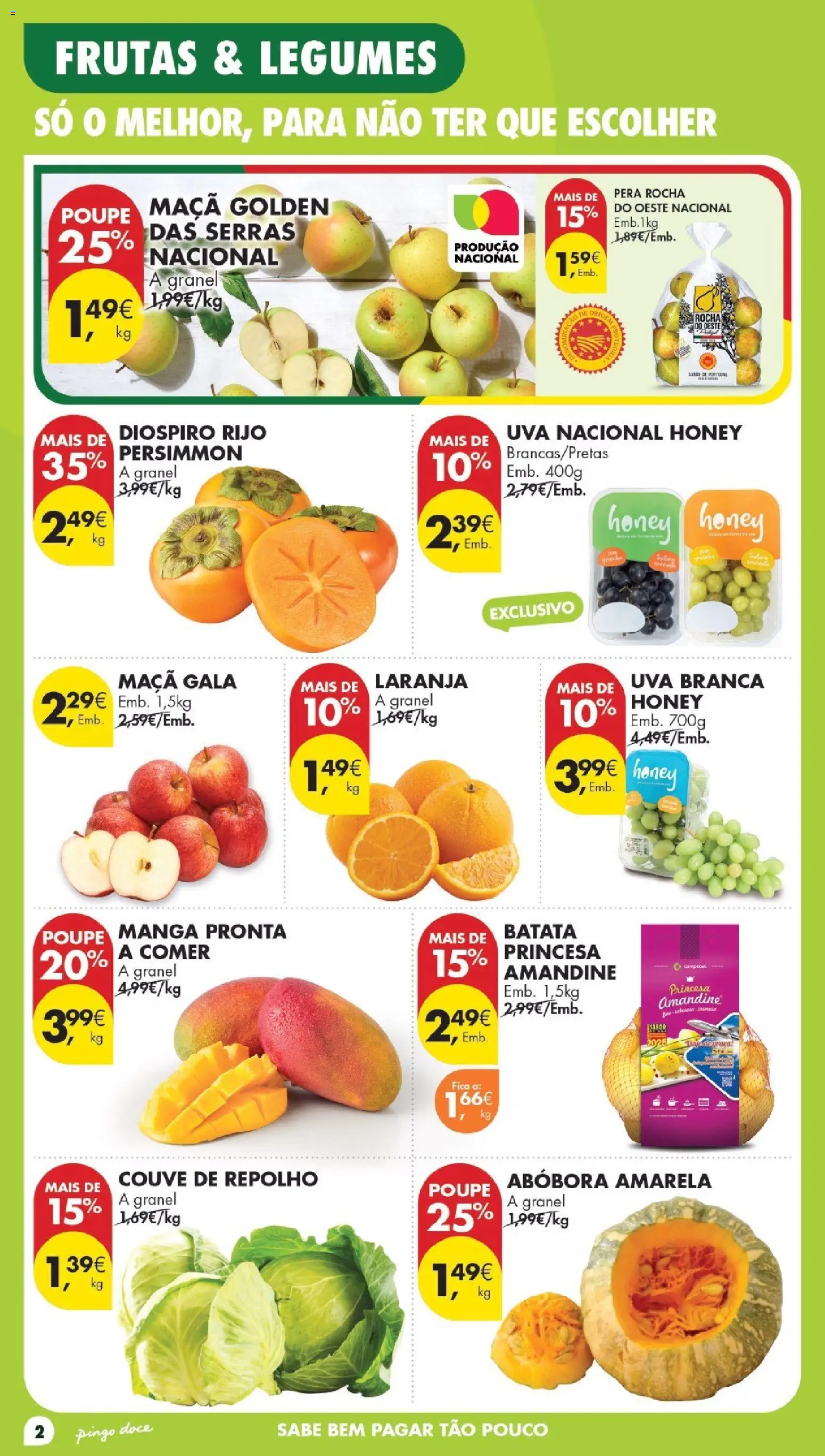 Pingo Doce Folheto Poupe Este Fim de Semana │ válido de 13/10/2026 | Página: 2 | Produtos: Dióspiro, Legumes, Frutas, Maça