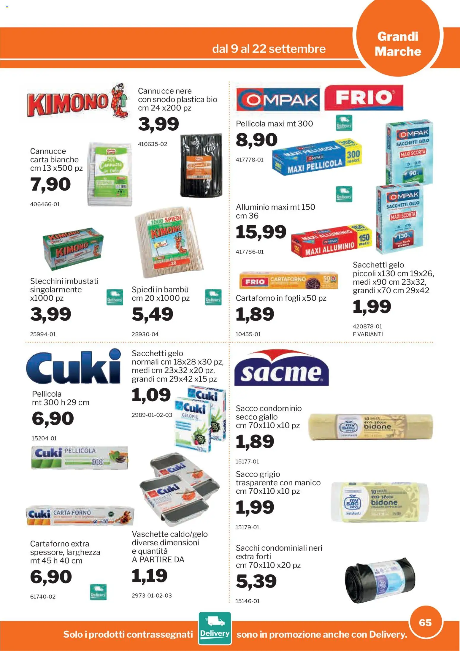 Volantino Sogegross del 09/09/2026 | Pagina: 65 | Prodotti: Pellicola, Alluminio, Carta forno, Vaschette