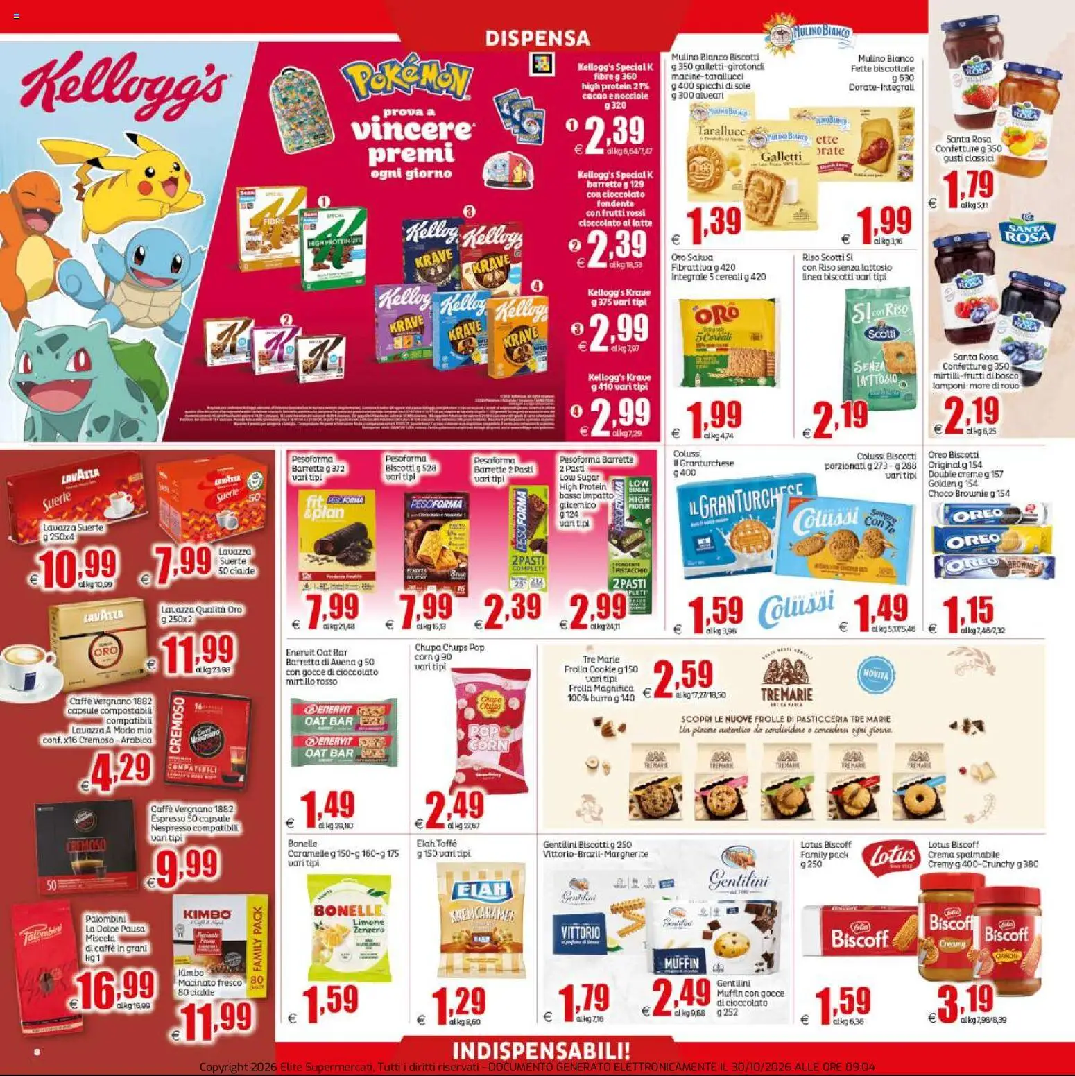 Volantino Elite Supermercati del 30/10/2026 | Pagina: 8 | Prodotti: Latte, Muffin, Cialde, Macinato