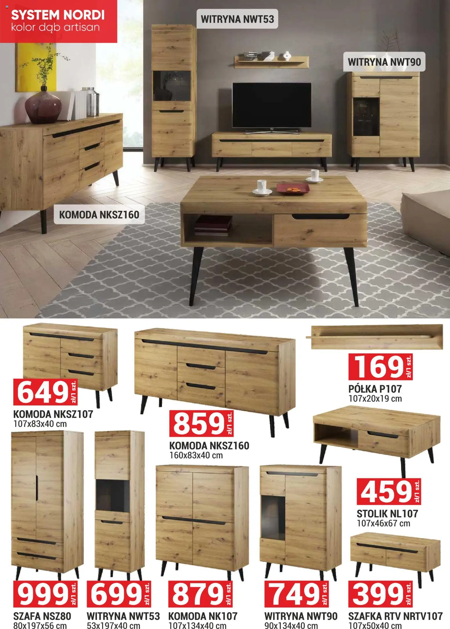 Merkury Market gazetka - Meble od 01.11.2026 | Strona: 9 | Produkty: Szafa, Komoda, szafka RTV, Witryna