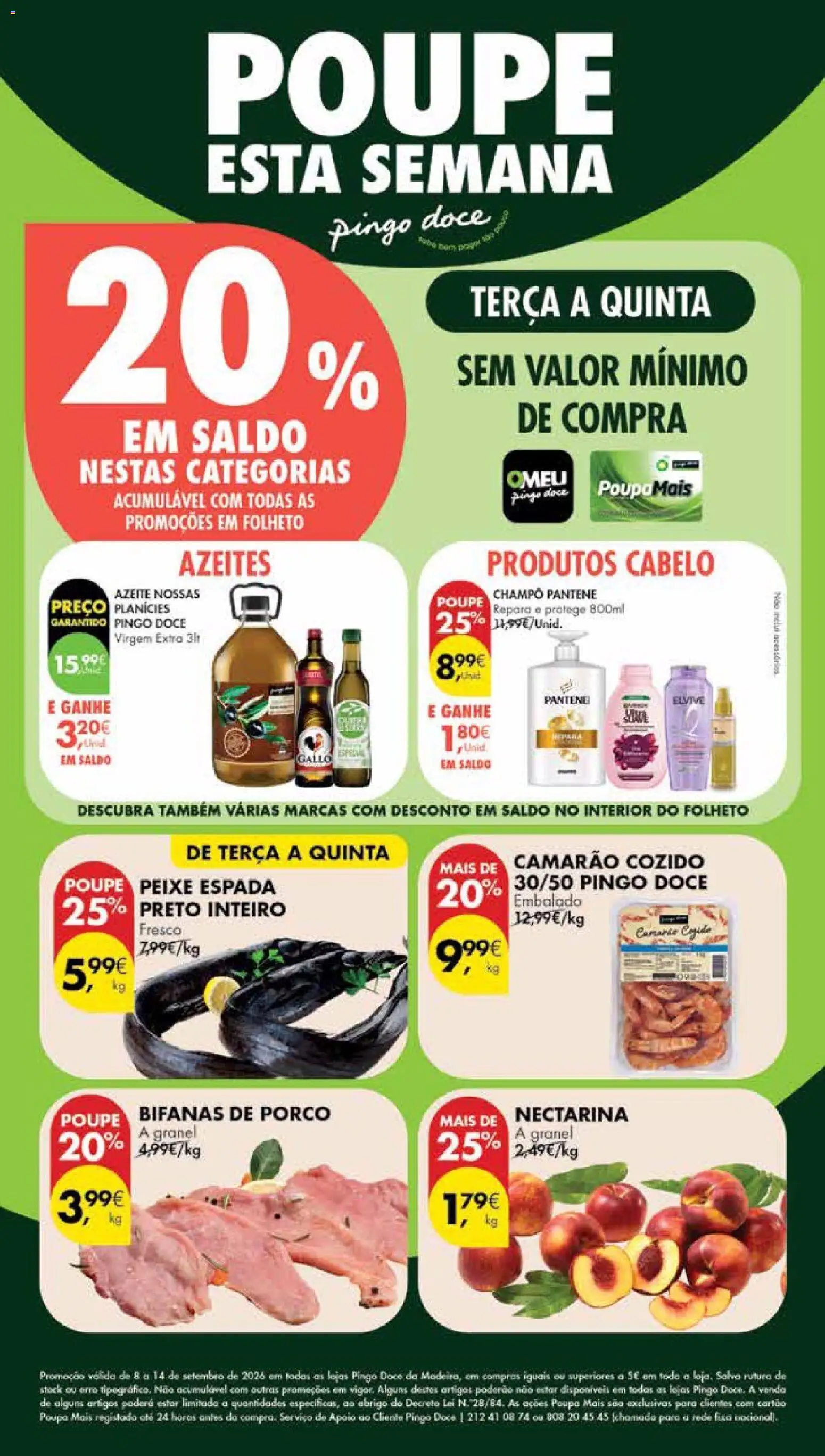 Pingo Doce Poupe Esta Semana Madeira │ válido de 08/09/2026 | Página: 1 | Produtos: Azeite, Champô, Camarão, Peixe