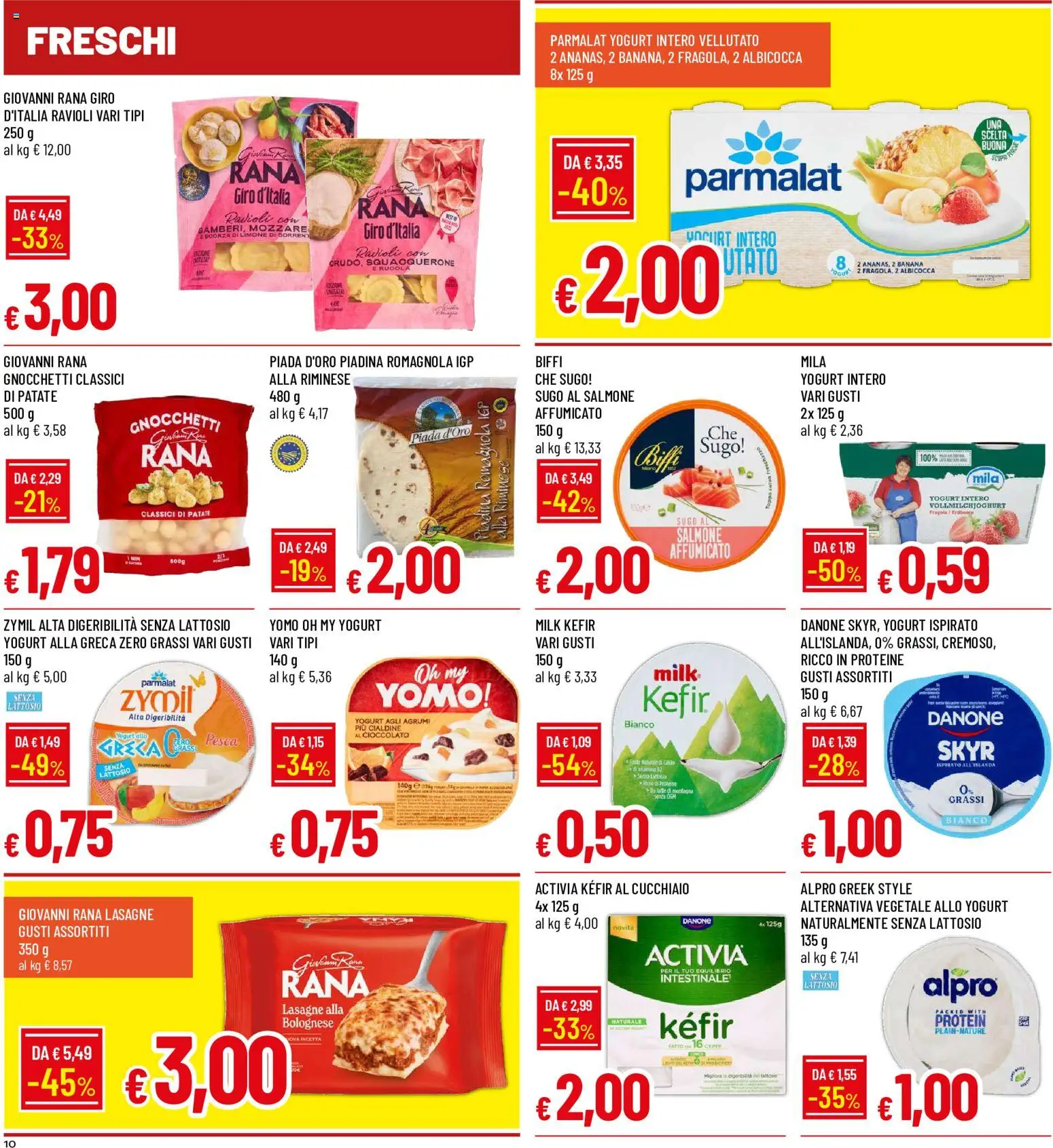 Volantino Galassia del 07/09/2026 | Pagina: 10 | Prodotti: Yogurt, Ravioli, Sugo, Gnocchetti