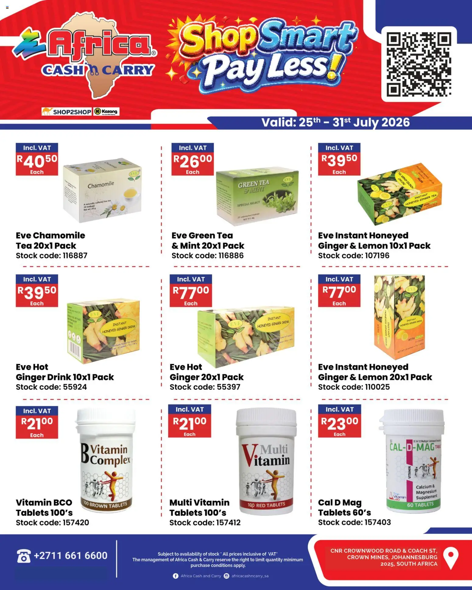 New Africa Cash & Carry catalogue – valid from 25/07/2026 | Page: 2 | Products: Tea, Stock, Lemon