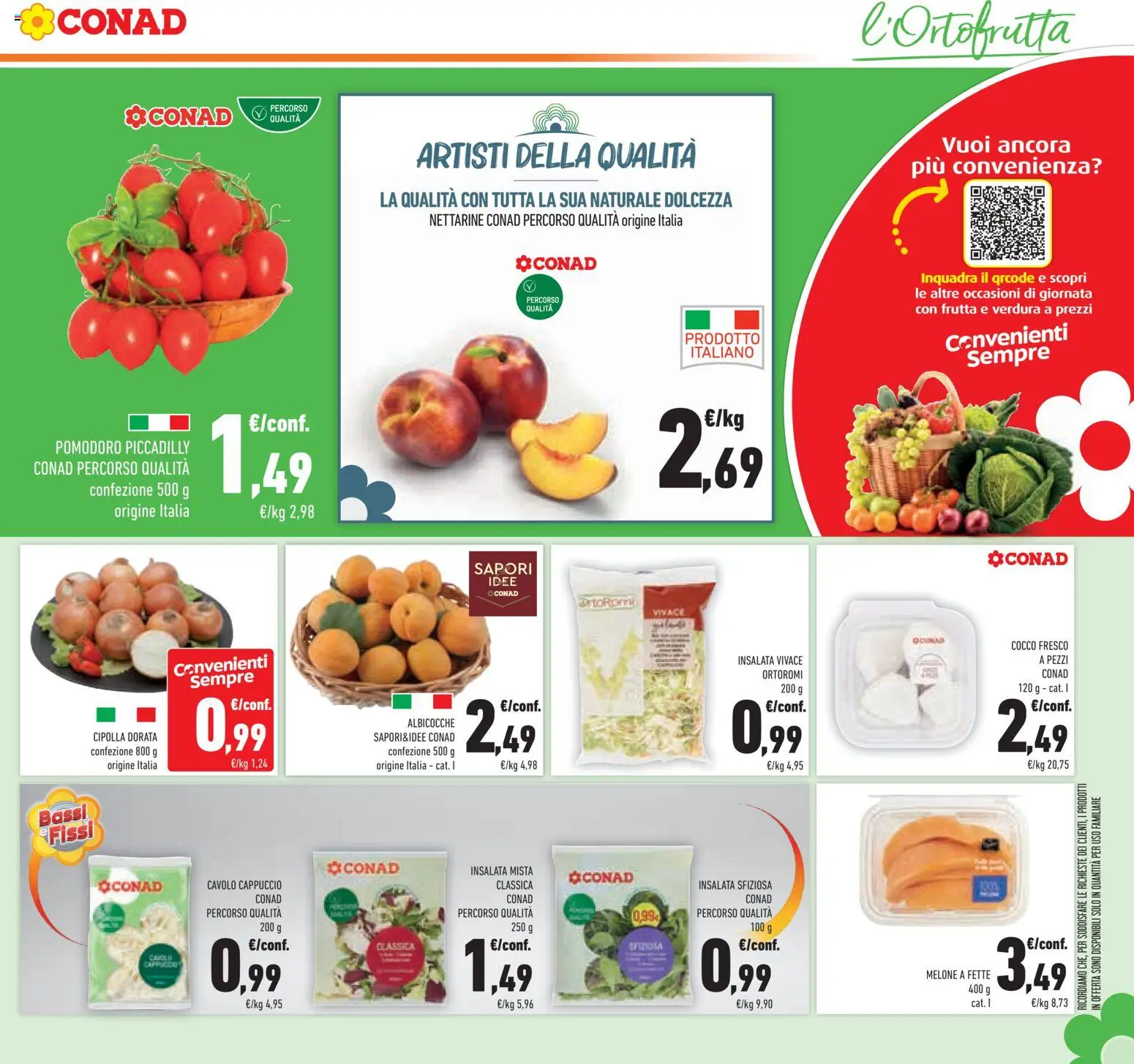 Volantino Conad del 15/07/2026 | Pagina: 11 | Prodotti: Frutta, Pomodori, Cavolo, Cappuccio