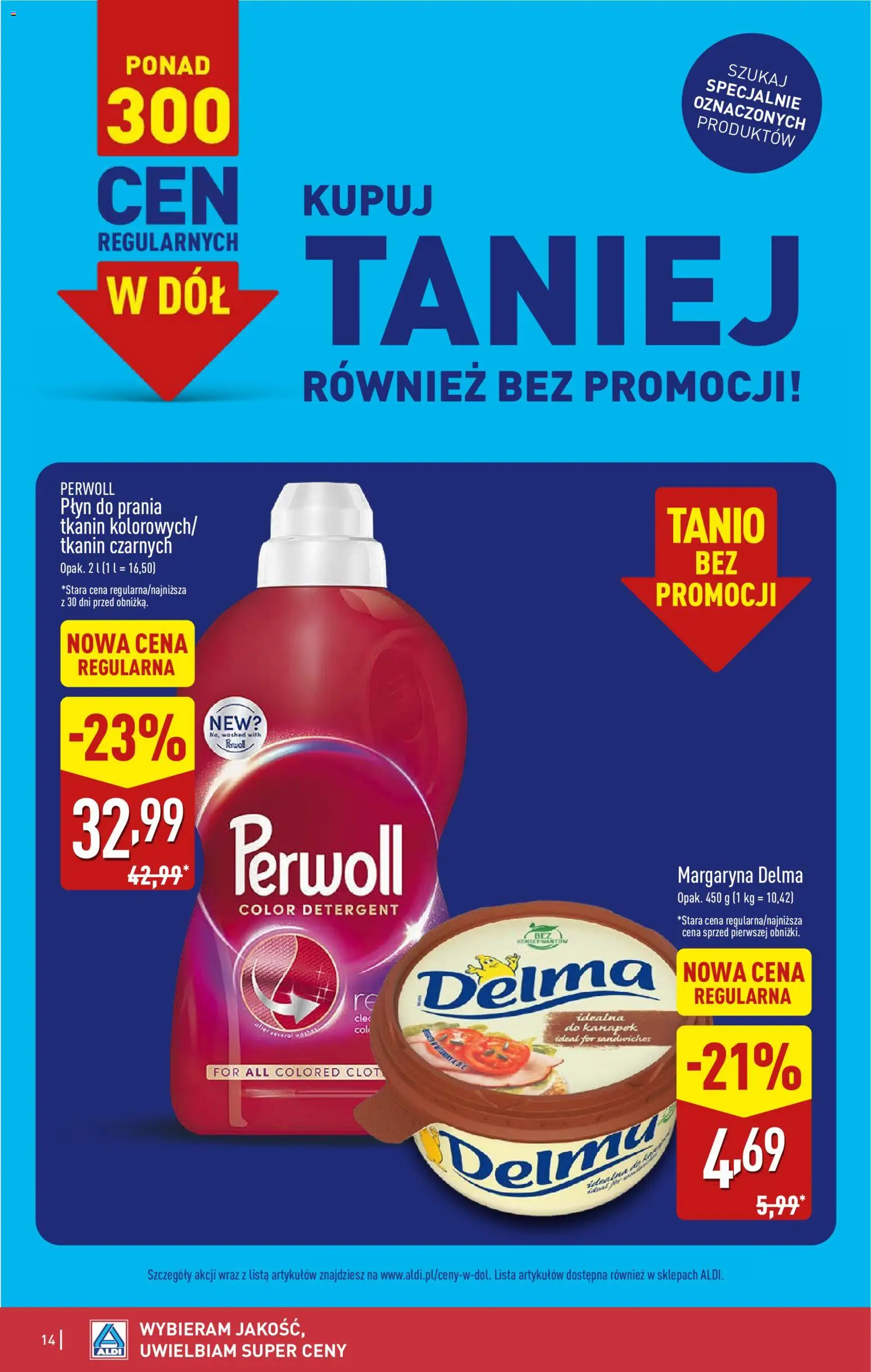 Aldi gazetka od 12.10.2026 | Strona: 14 | Produkty: Perwoll, Sandwich, Margaryna, Detergent