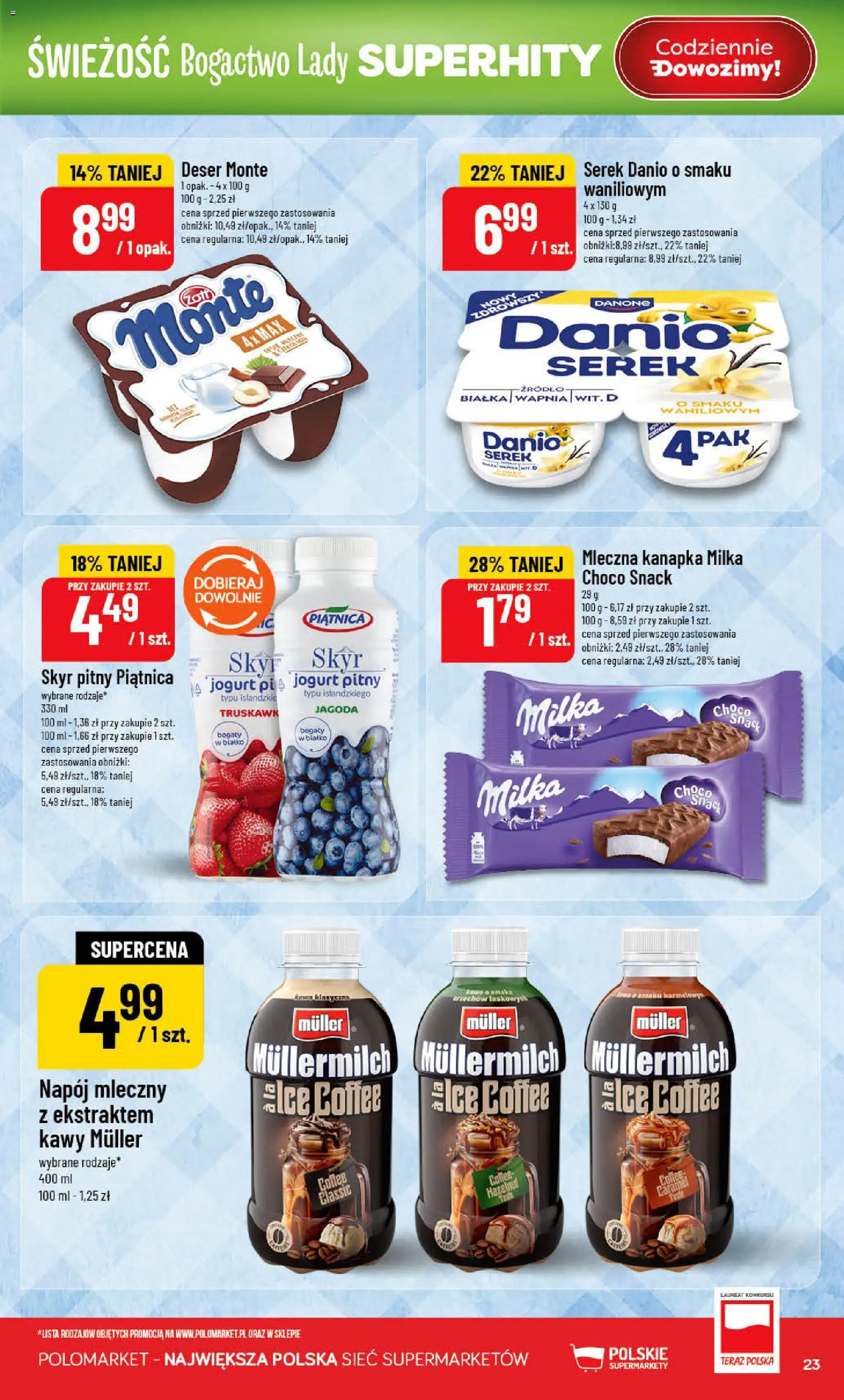POLOmarket gazetka od 10.06.2026 | Strona: 23 | Produkty: Milka, Jogurt, Kawa, Skyr
