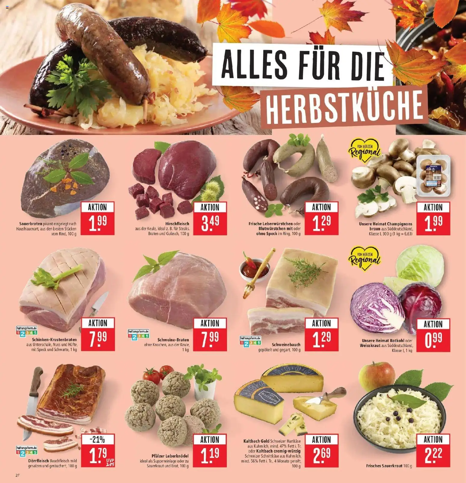 Marktkauf Prospekt Friedrichshafen (ab 05.10.2026) » Angebote online | Seite: 2 | Produkte: Leberknödel, Rotkohl, Schweinebauch, Champignons