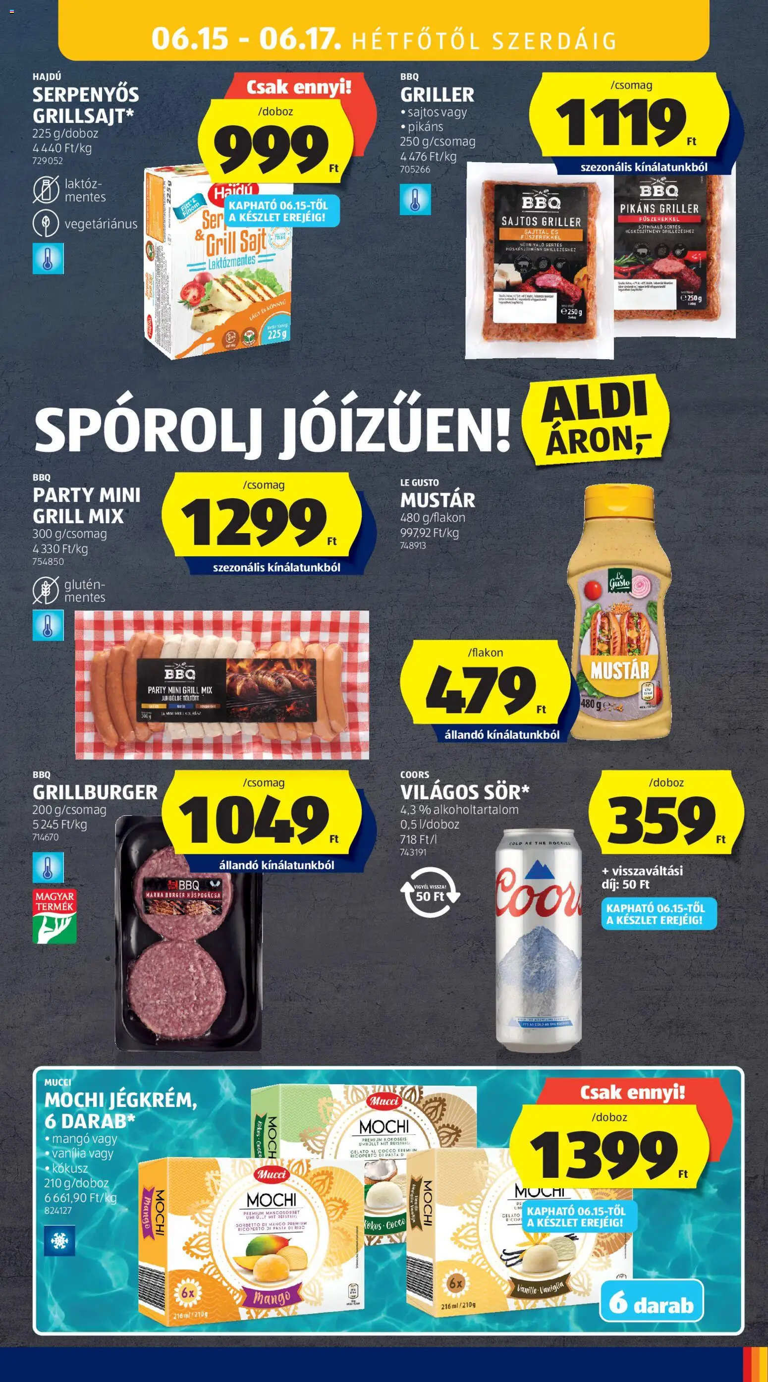Aldi akciós ujság - amely érvényes a következő dátumtól: 11.06.2026 | Oldal: 43 | Termékek: Kolbász, Kokusz, Sajt, Mangó