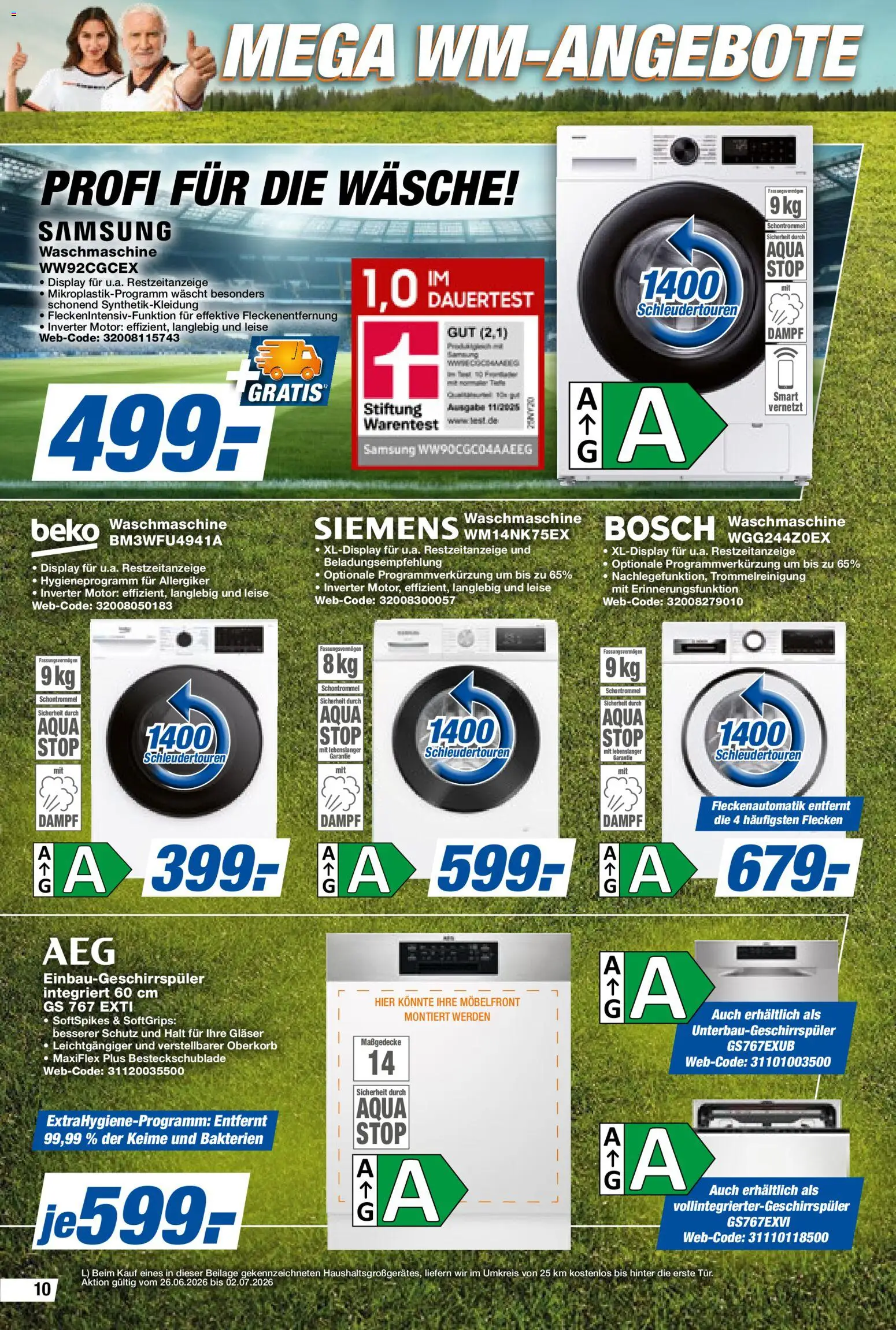 Expert Prospekt – gültig ab 26.06.2026 | Seite: 10 | Produkte: Bosch, Siemens, Waschmaschine, Samsung