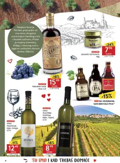 TERANINO ROSSI, fini liker proizveden od vina teran obogaćen maceracijom šumskog voća i biranim začinima. Prožet je notama borovnice, divljeg i citrusnog voća s laganim slatkastim okusom cimeta i klinčića. - Pregled kataloga iz trgovine Konzum, vrijedi od 18.05.2026 | Stranica: 8