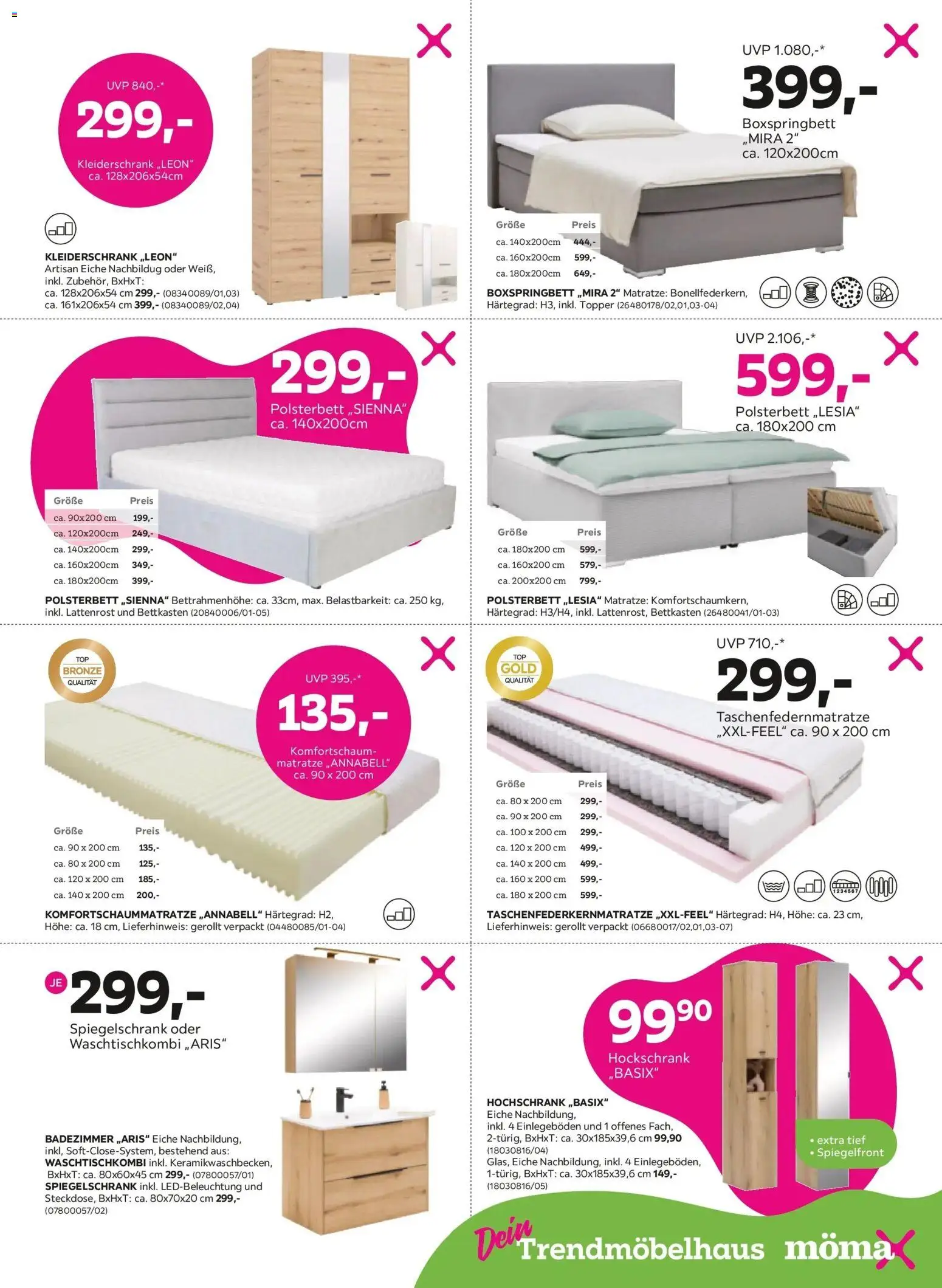 Mömax Ansfelden, Bruck An Der Mur, Villach gültig ab 01.06.2026 | Seite: 3 | Produkte: Matratze, Kleiderschrank, Lattenrost