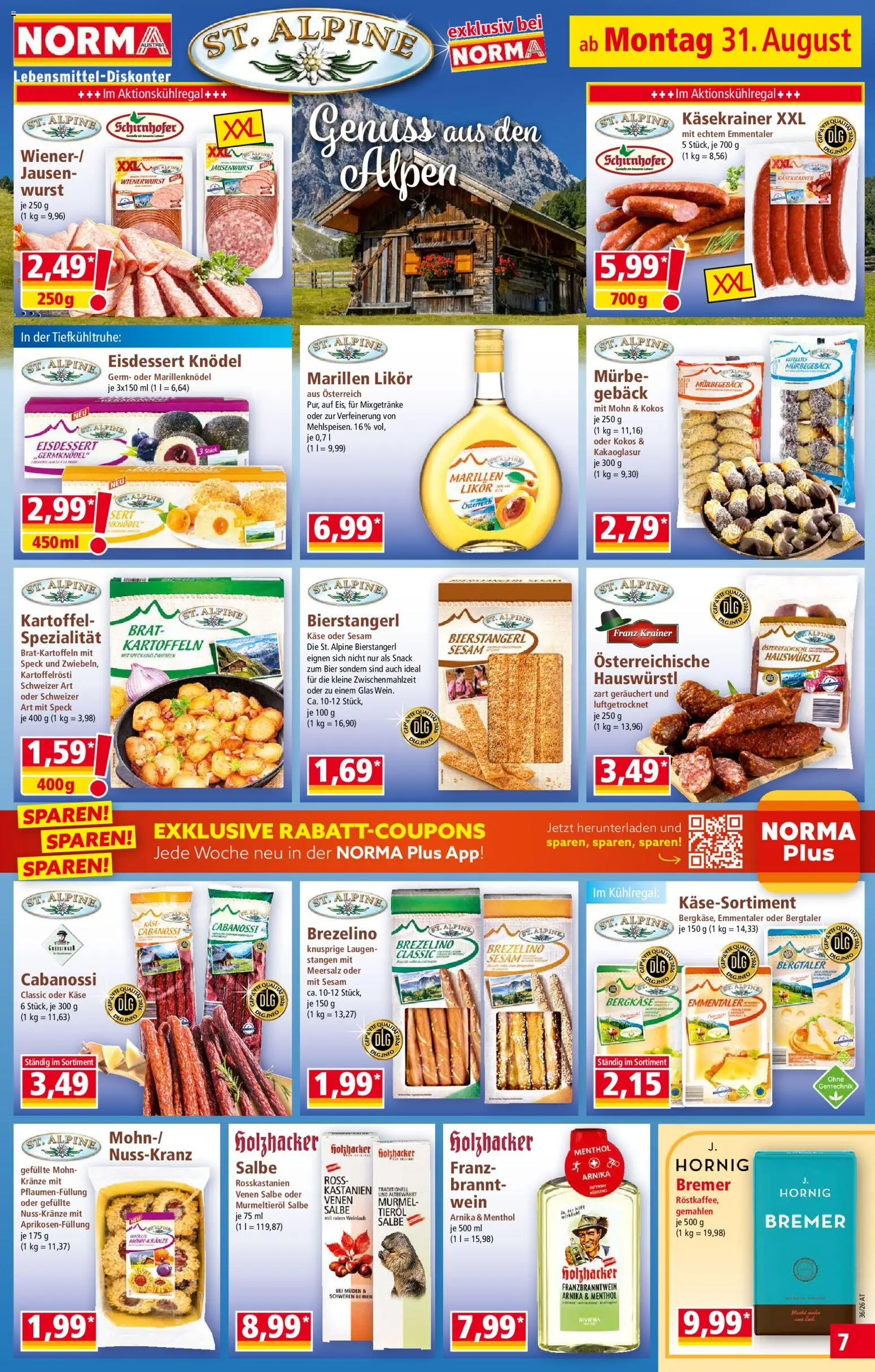 Norma Flugblatt gültig ab 31.08.2026 | Seite: 7 | Produkte: Kartoffeln, Zwiebeln, Käse, Gebäck