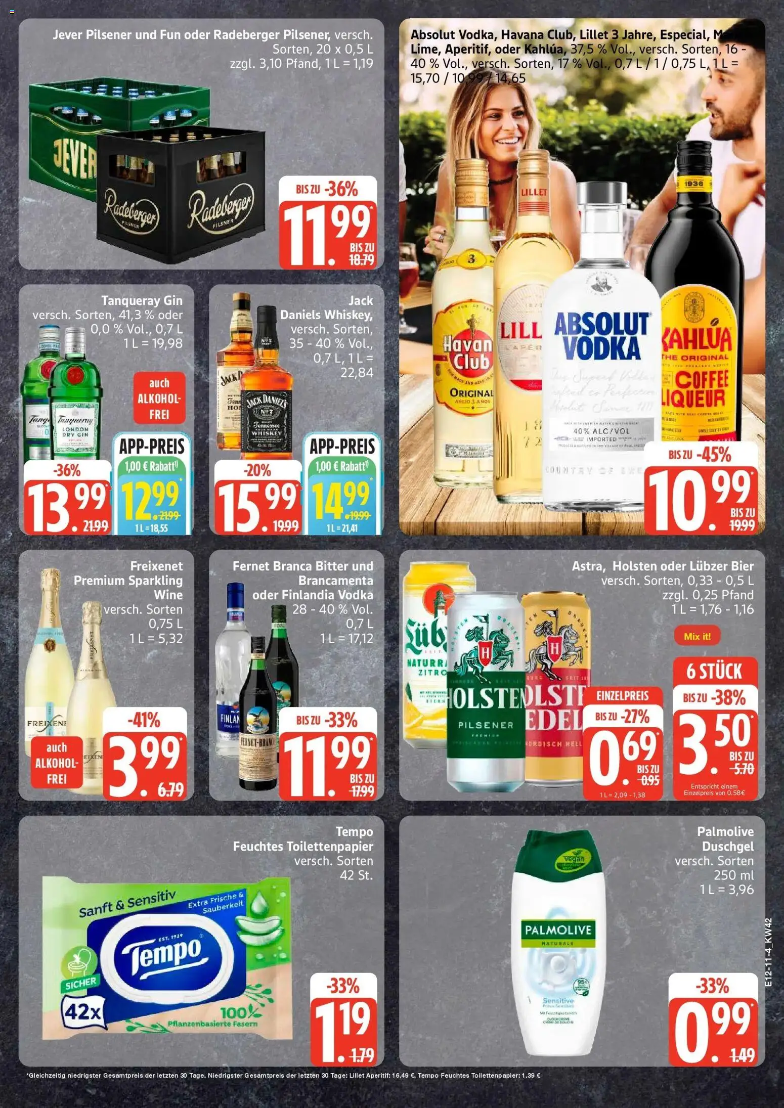 Edeka Prospekt Rostock-Gehlsdorf (ab 12.10.2026) » Angebote Online | Seite: 11 | Produkte: Jack Daniel's, Gin, Toilettenpapier, Feuchtes Toilettenpapier