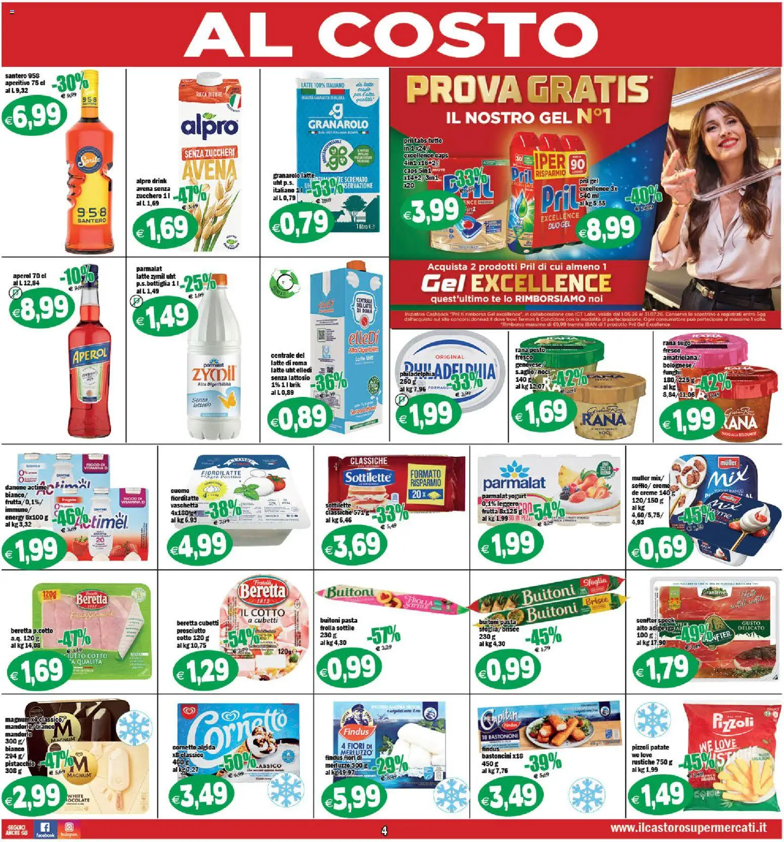 Volantino Il Castoro del 10.06.2026 | Pagina: 4 | Prodotti: Speck, Tè, Zucchero, Pasta