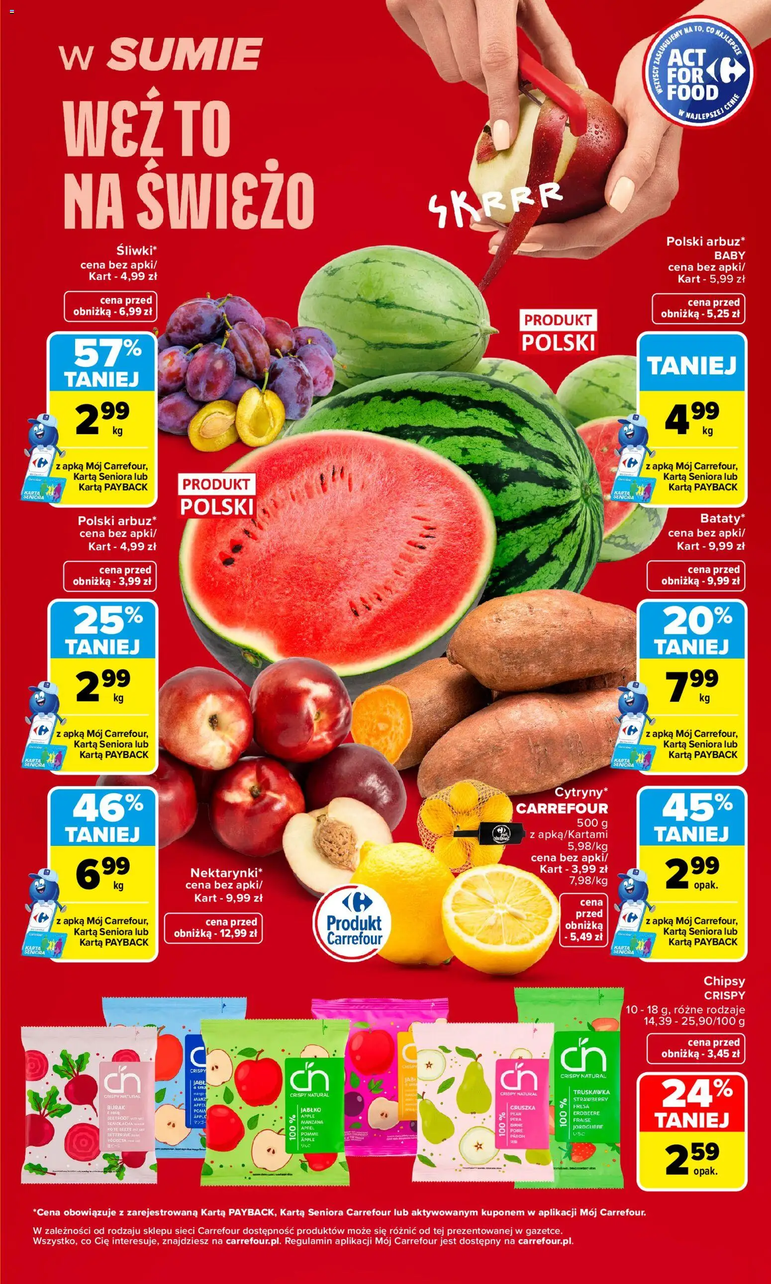 Carrefour gazetka - Weź to na świeżo od 31.08.2026 | Strona: 5 | Produkty: Burak, Karta, Gruszka, Chipsy