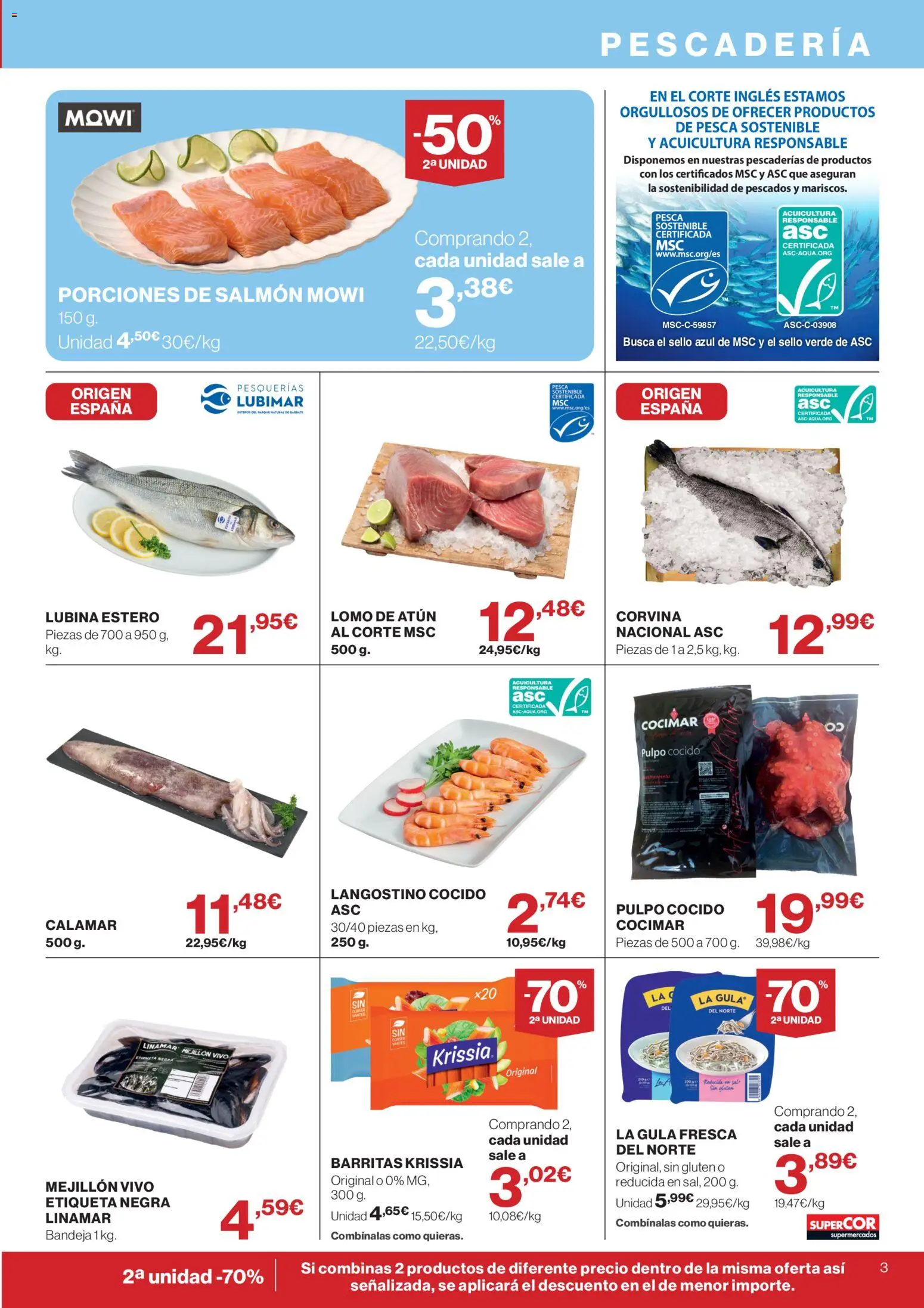 Supercor folleto │ válido desde el 13/08/2026 | Página: 3 | Productos: Atún, Salmón, Bandeja, Langostino