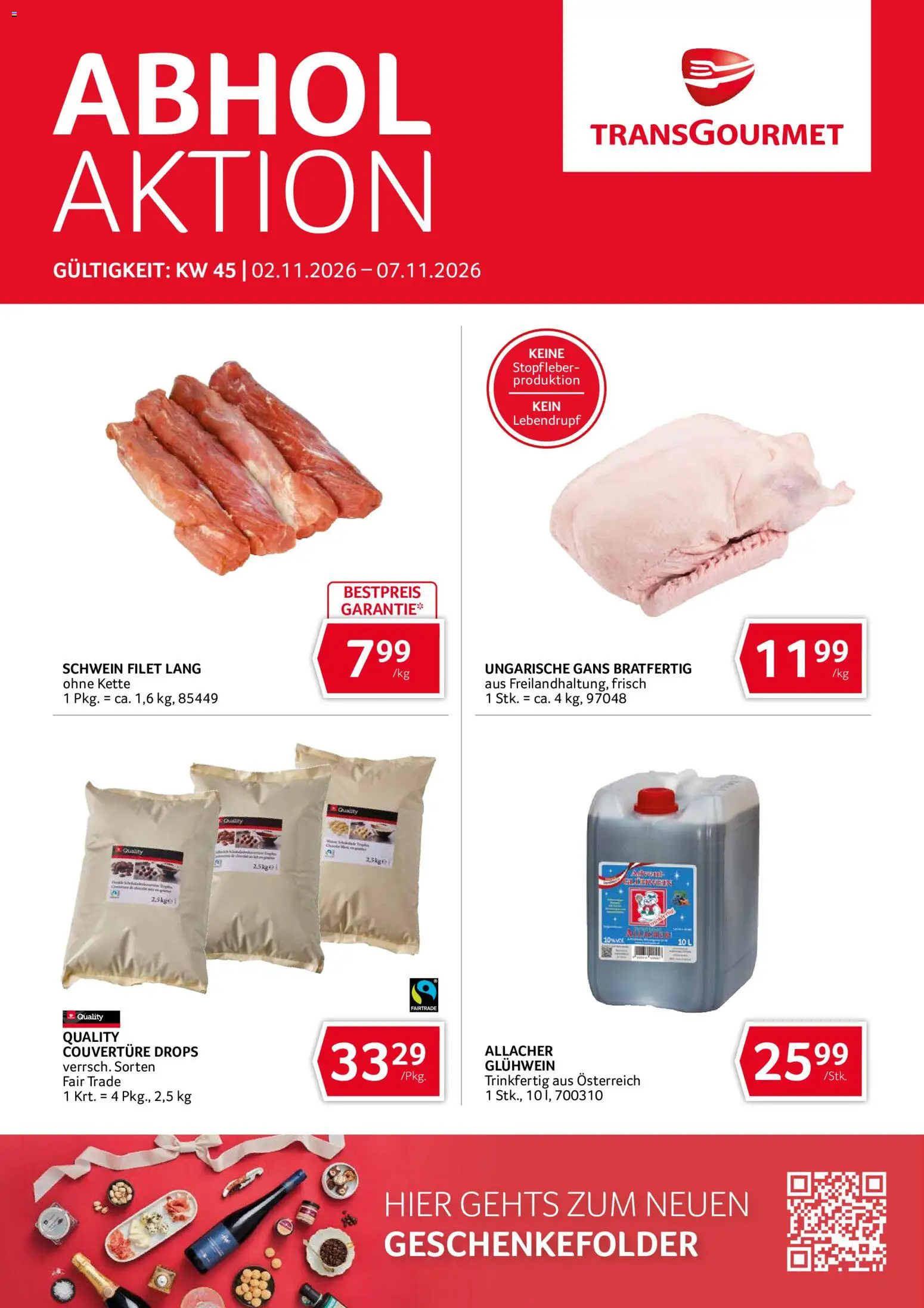 Transgourmet Abhol Aktion gültig ab 02.11.2026 | Seite: 1 | Produkte: Gans