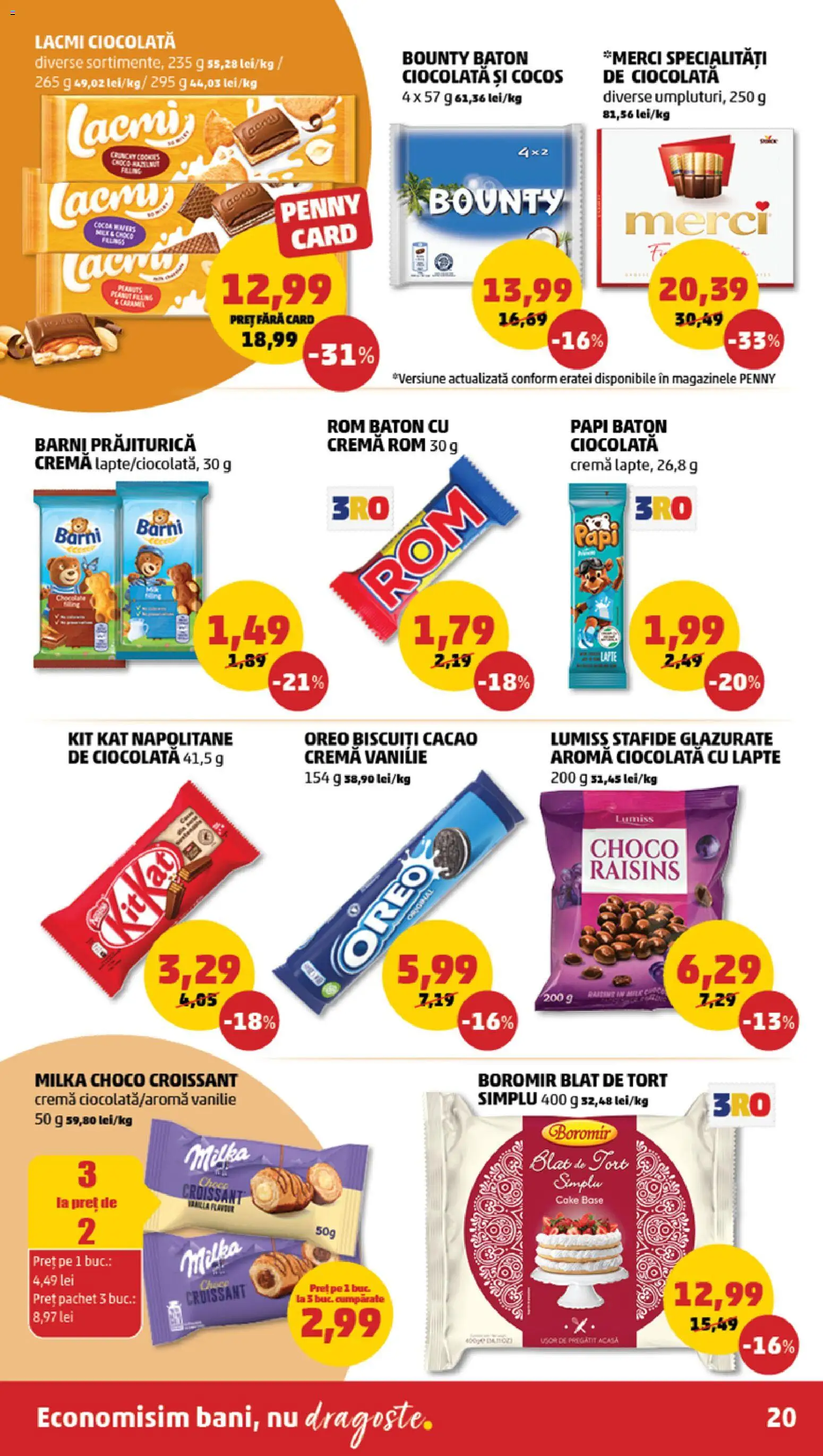 Noul catalog PENNY – valabil de la 15.07.2026 | Pagină: 20 | Produse: Oreo, Ciocolată, Biscuiți, Stafide