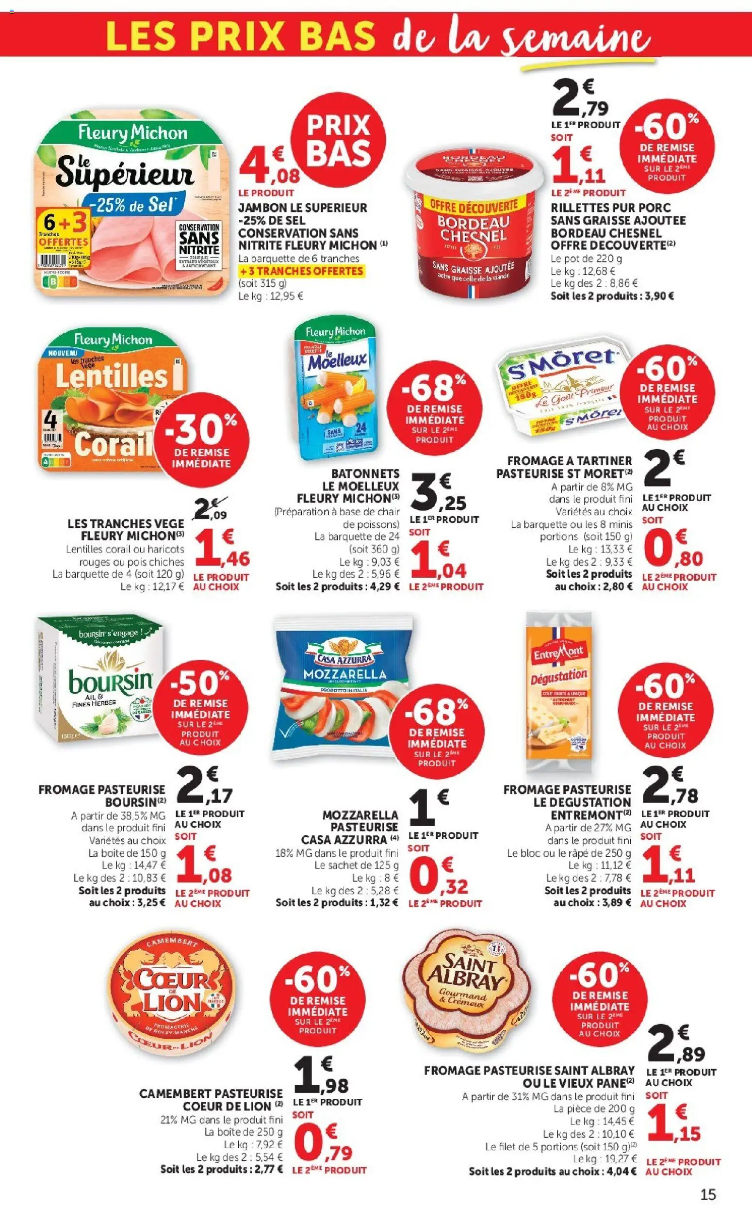 {H1} | Page: 15 | Produits: Ail, Jambon, Viande, Porc