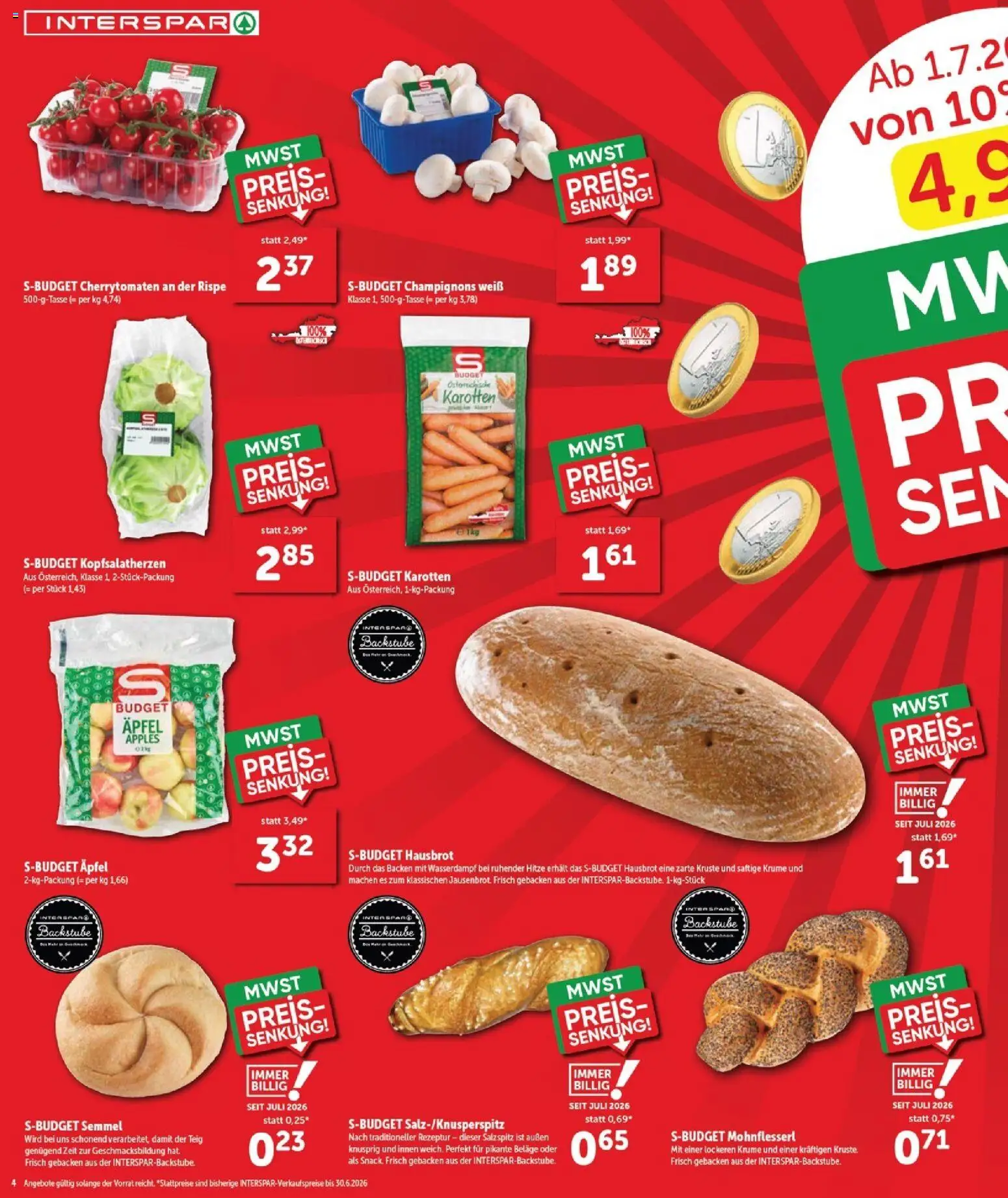 Interspar Flugblatt - Burgenland Sued gültig ab 01.07.2026 | Seite: 4 | Produkte: Äpfel