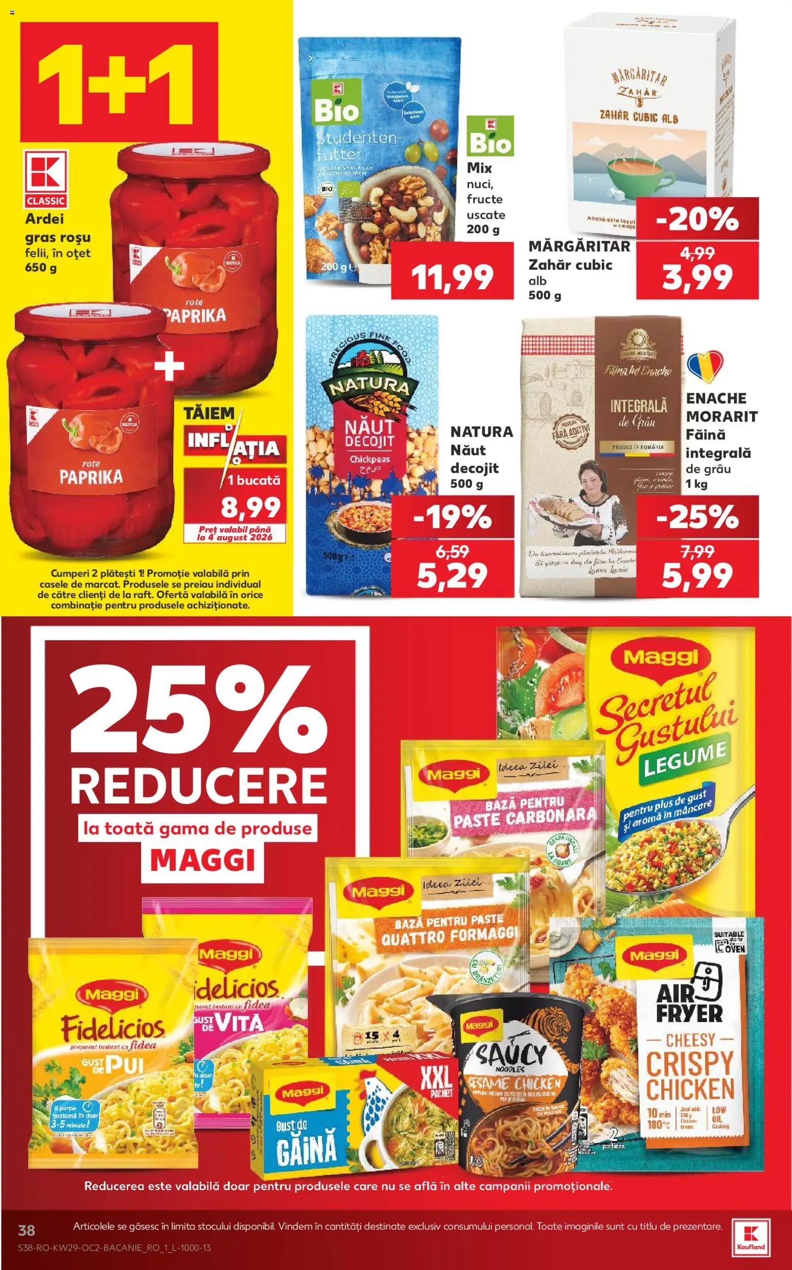 Kaufland RO akciós ujság - amely érvényes a következő dátumtól: 2026.07.15. | Oldal: 38 | Termékek: Maggi