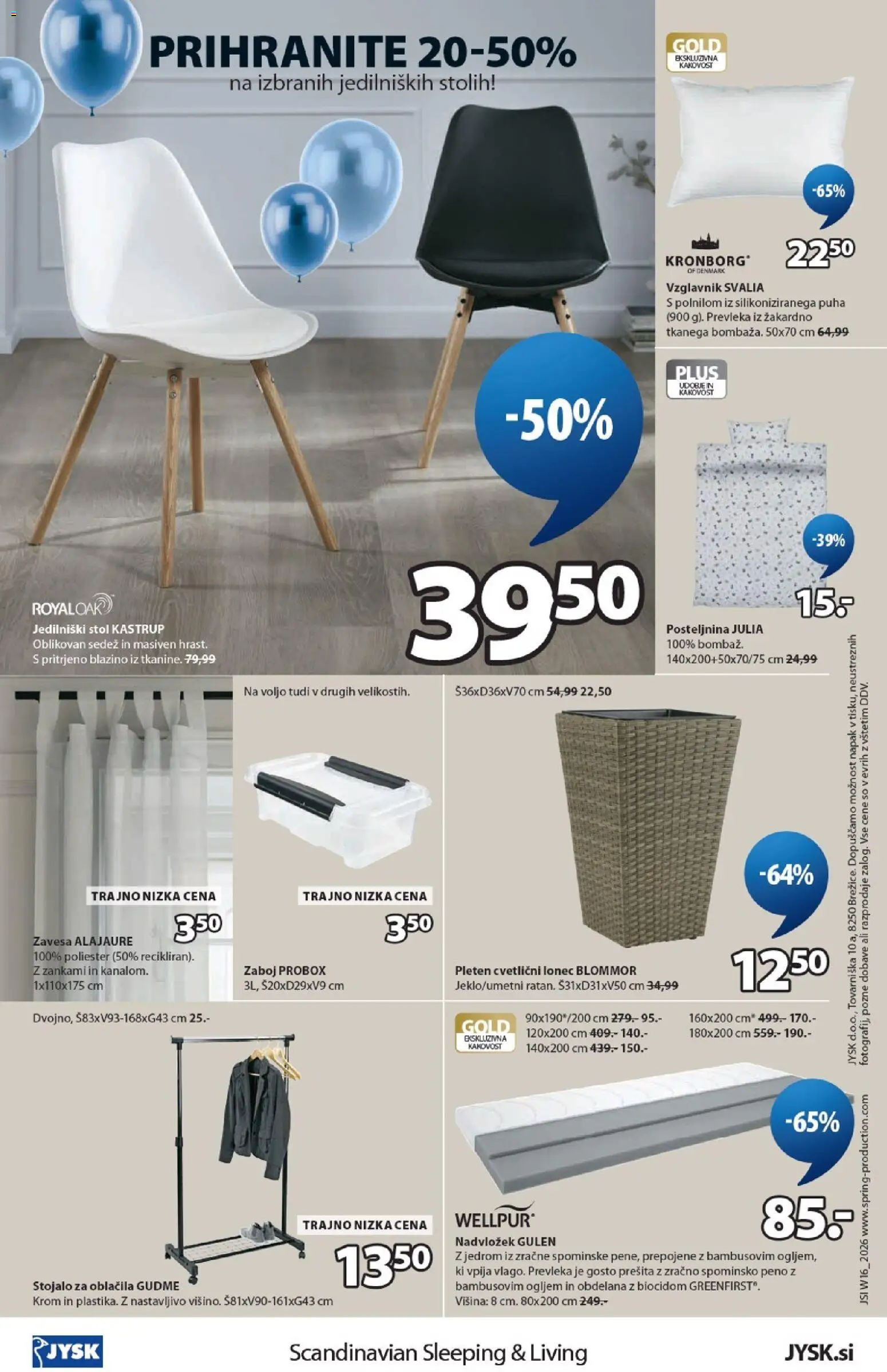 Novi JYSK katalog ponudbe – veljaven od 15.04.2026 | Stran: 16 | Izdelki: Vzglavnik, Nadvložek, Stol, Oblacila