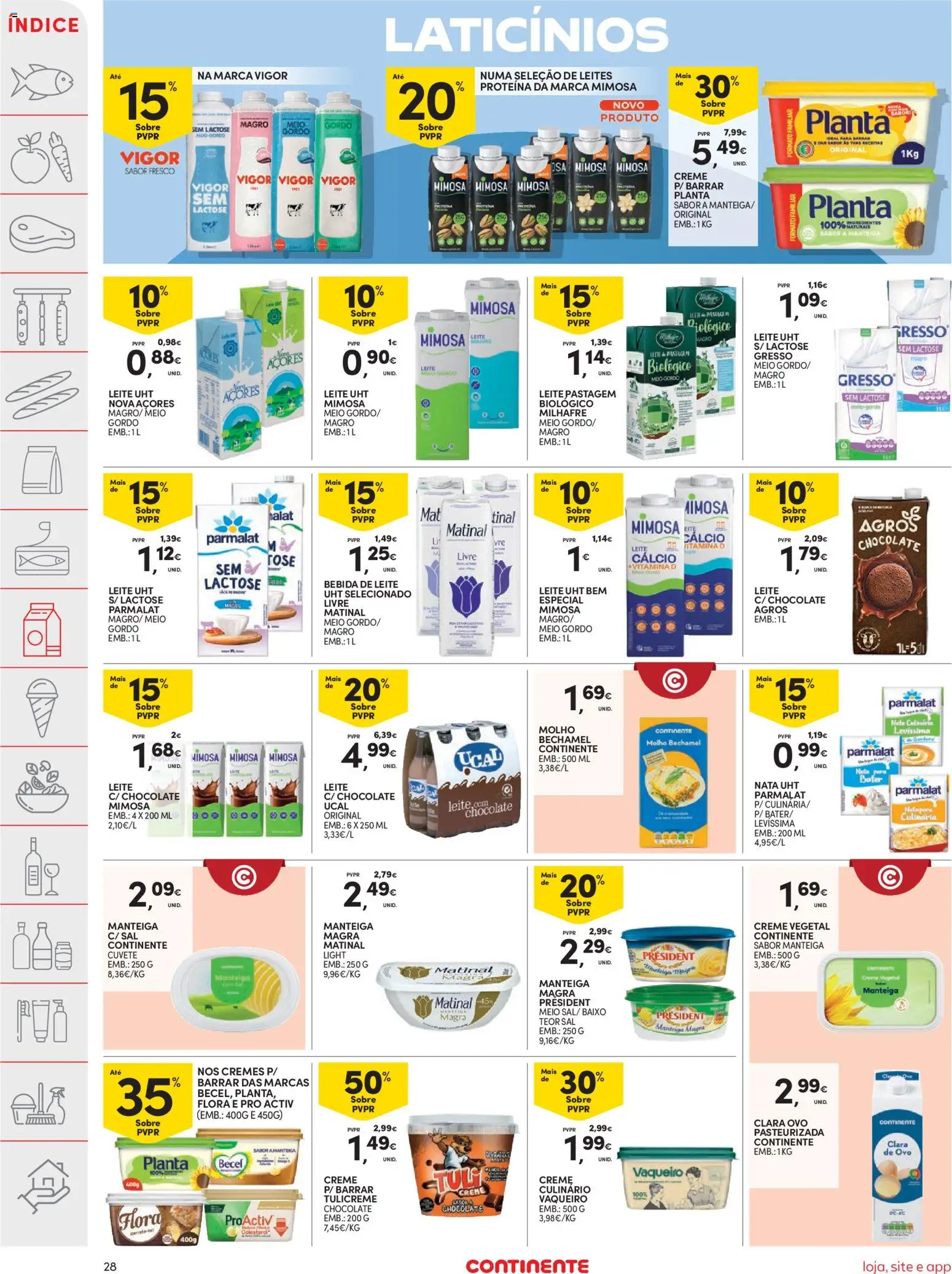 Continente folheto │ válido de 26.05.2026 | Página: 28 | Produtos: Cálcio, Manteiga, Chocolate, Bebida