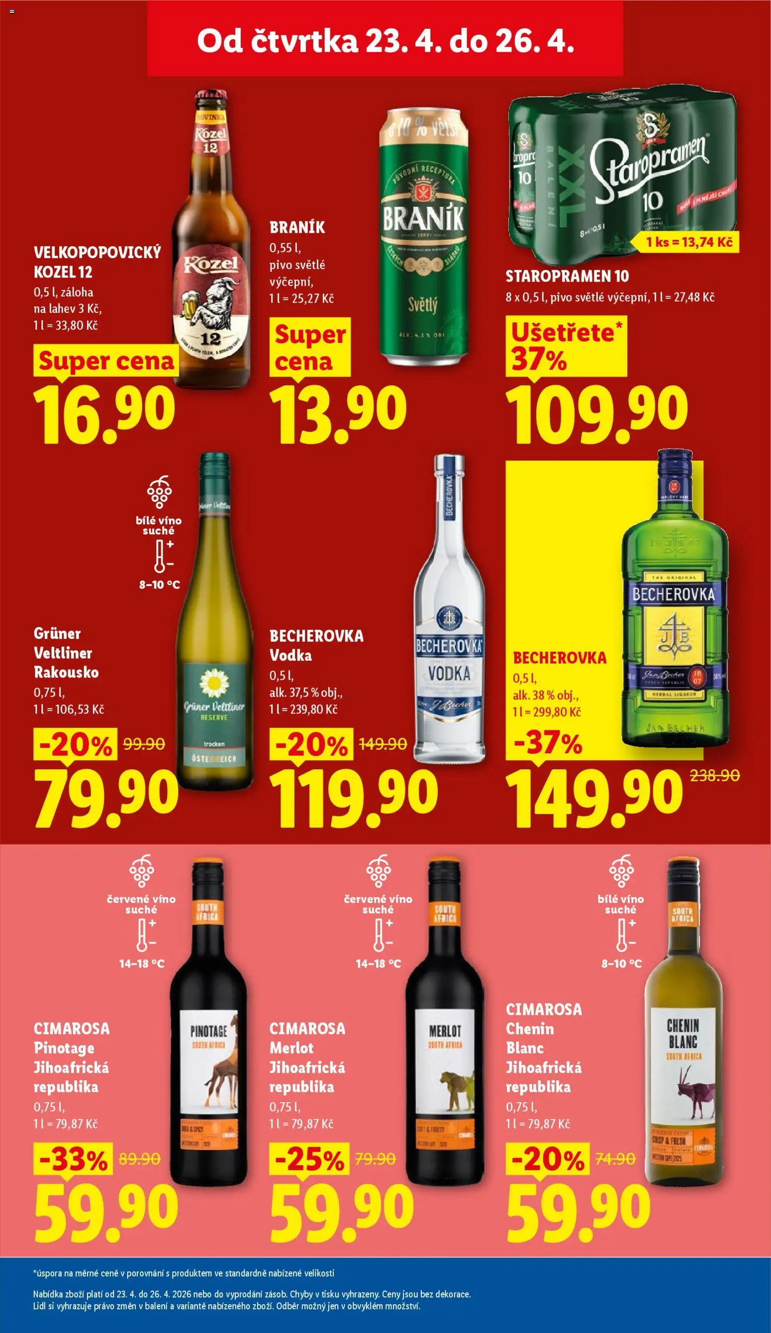 Lidl leták od 23.04.2026 | Strana: 27 | Produkty: Staropramen 10, Staropramen, Merlot, Láhev