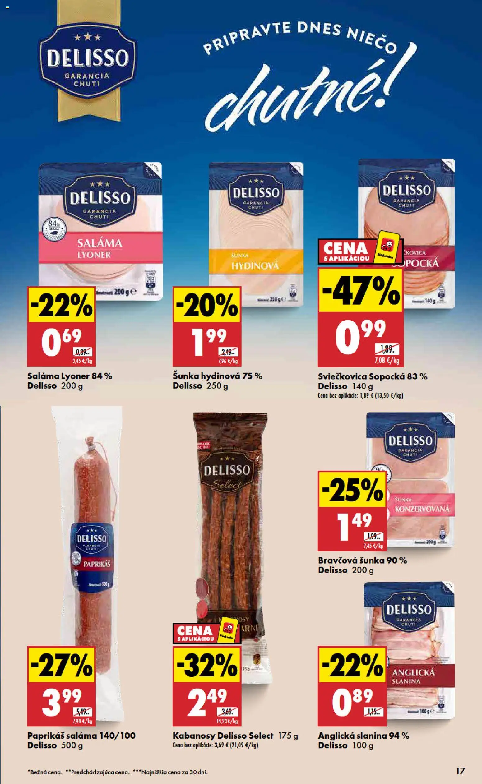 Nové Biedronka akcie – leták je platný od 03.09.2026 | Strana: 17 | Produkty: Saláma, Šunka, Slanina, Anglická slanina