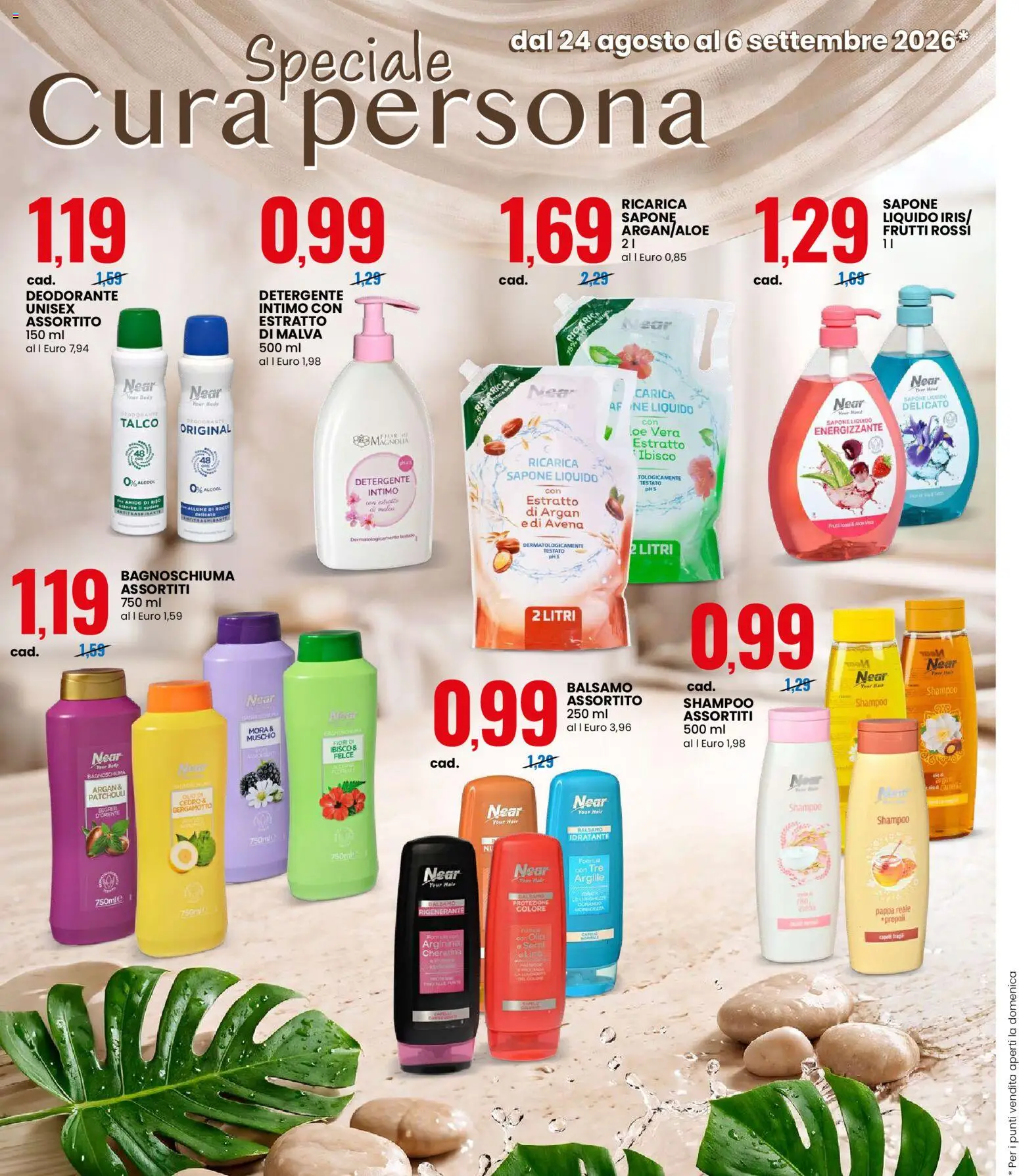 Volantino Eurospin del 24/08/2026 | Pagina: 10 | Prodotti: Shampoo, Bagnoschiuma, Riso, Talco