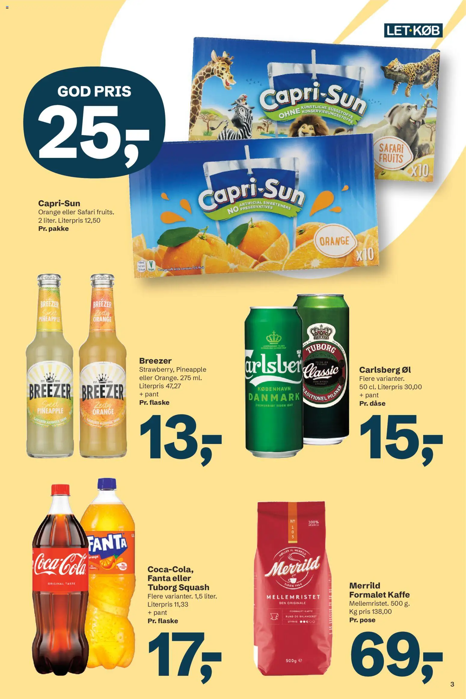LETKØB tilbudsavis – gyldig fra 29/09/2026 | Side: 3 | Produkter: Kaffe, Øl, Squash, Fanta