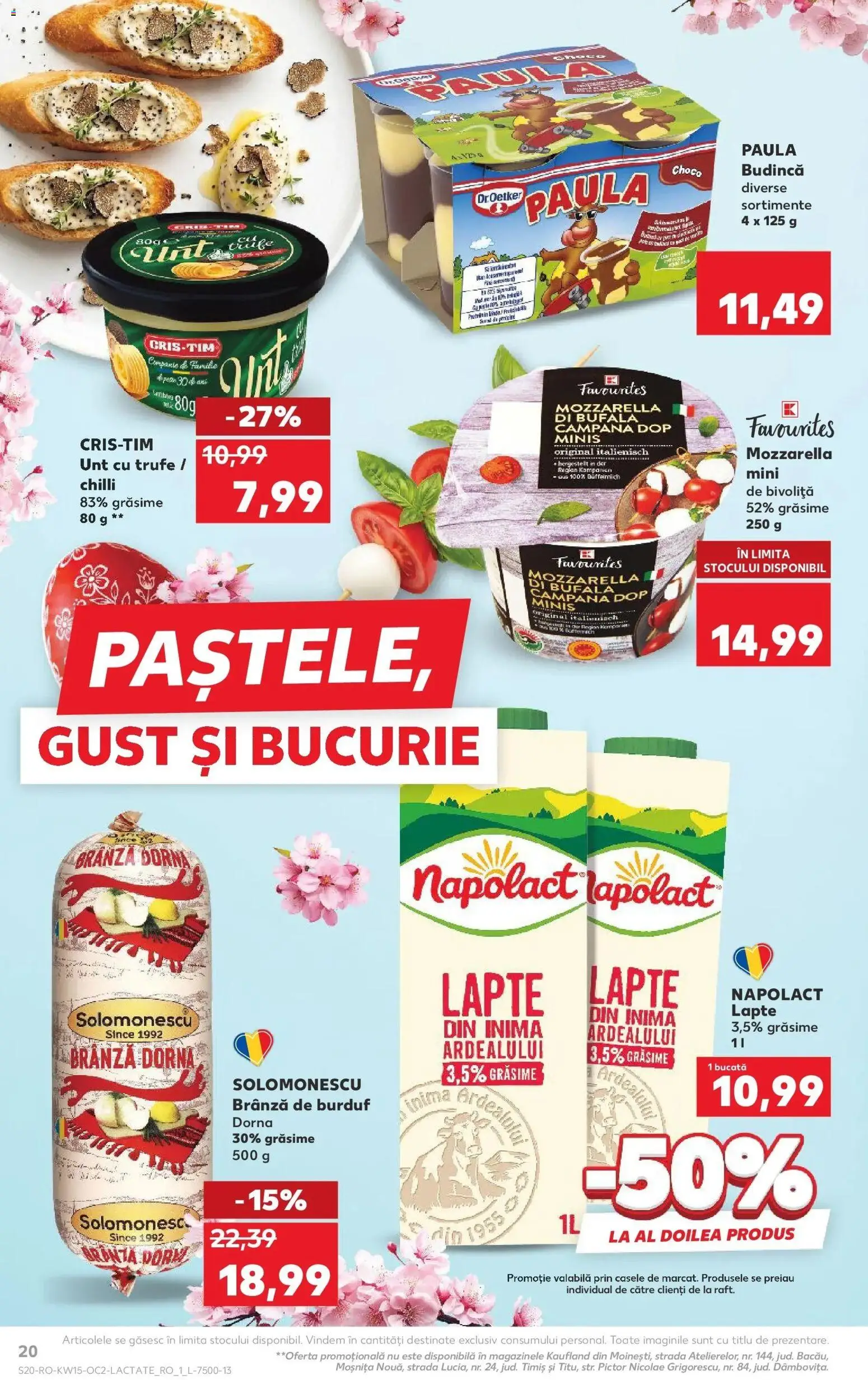 Noul catalog Kaufland – valabil de la 08.04.2026 | Pagină: 20 | Produse: Chilli, Mozzarella, Lapte, Brânză