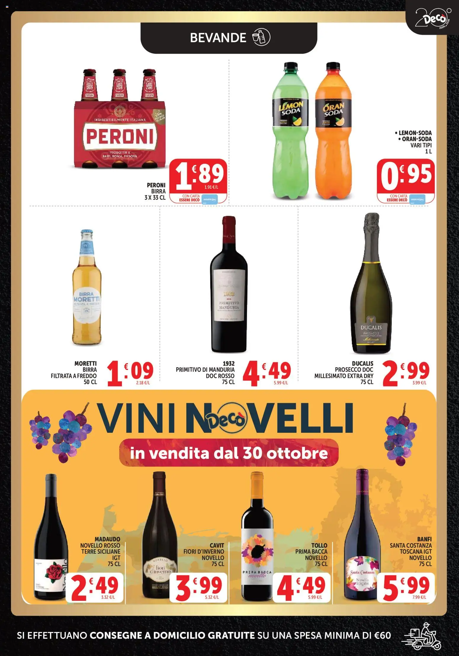 Volantino Decò del 23/10/2026 | Pagina: 9 | Prodotti: Birra, Prosecco, Bevande, Birra Moretti