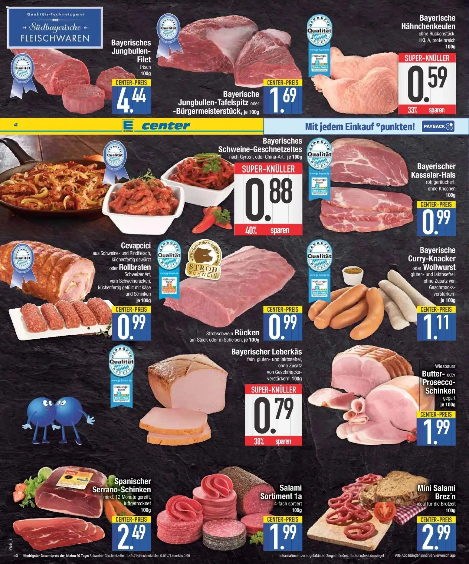 E center Prospekt Neustadt (ab 26.10.2026) zum Blättern | Seite: 4 | Produkte: Käse, Cevapcici, Prosecco, Salami