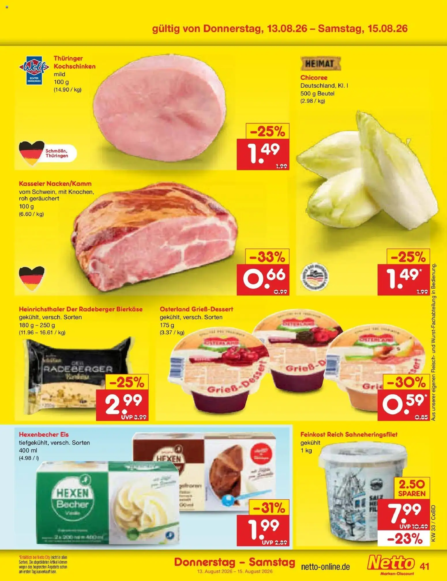 Netto Marken-Discount Prospekt Delitzsch – gültig ab 10.08.2026 | Seite: 57 | Produkte: Fleisch, Eis